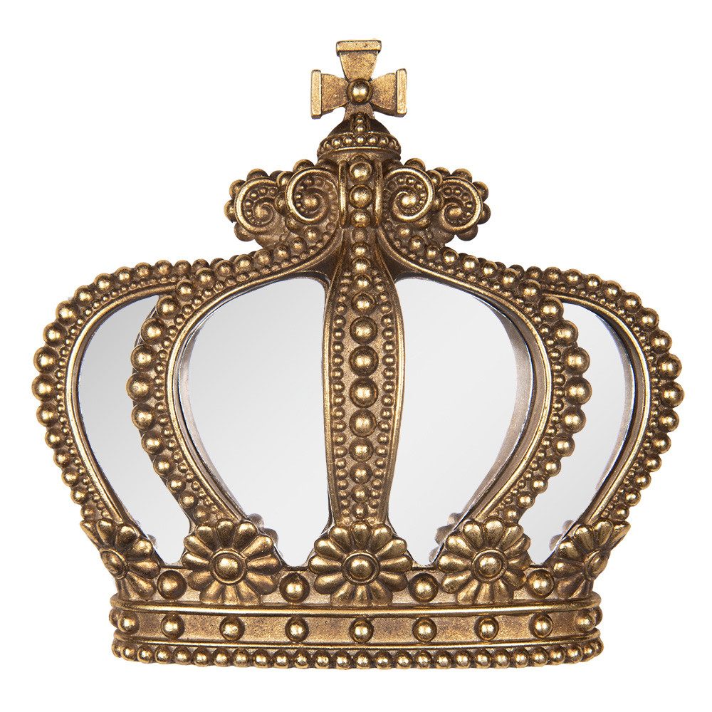 Clayre & Eef Wanddekoobjekt Wanddekoration „Krone“ – 25x6x24 cm, Goldfarbig, Clayre & Eef