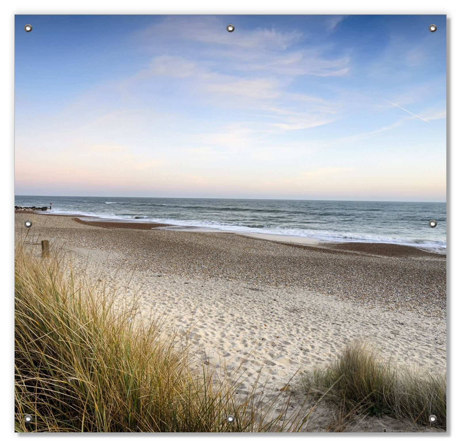 Strandspaziergang wiederablösbar und blickdicht, im Saugnäpfen, wiederverwendbar Sonnenschutz Ostsee, Wallario, an Urlaub mit der