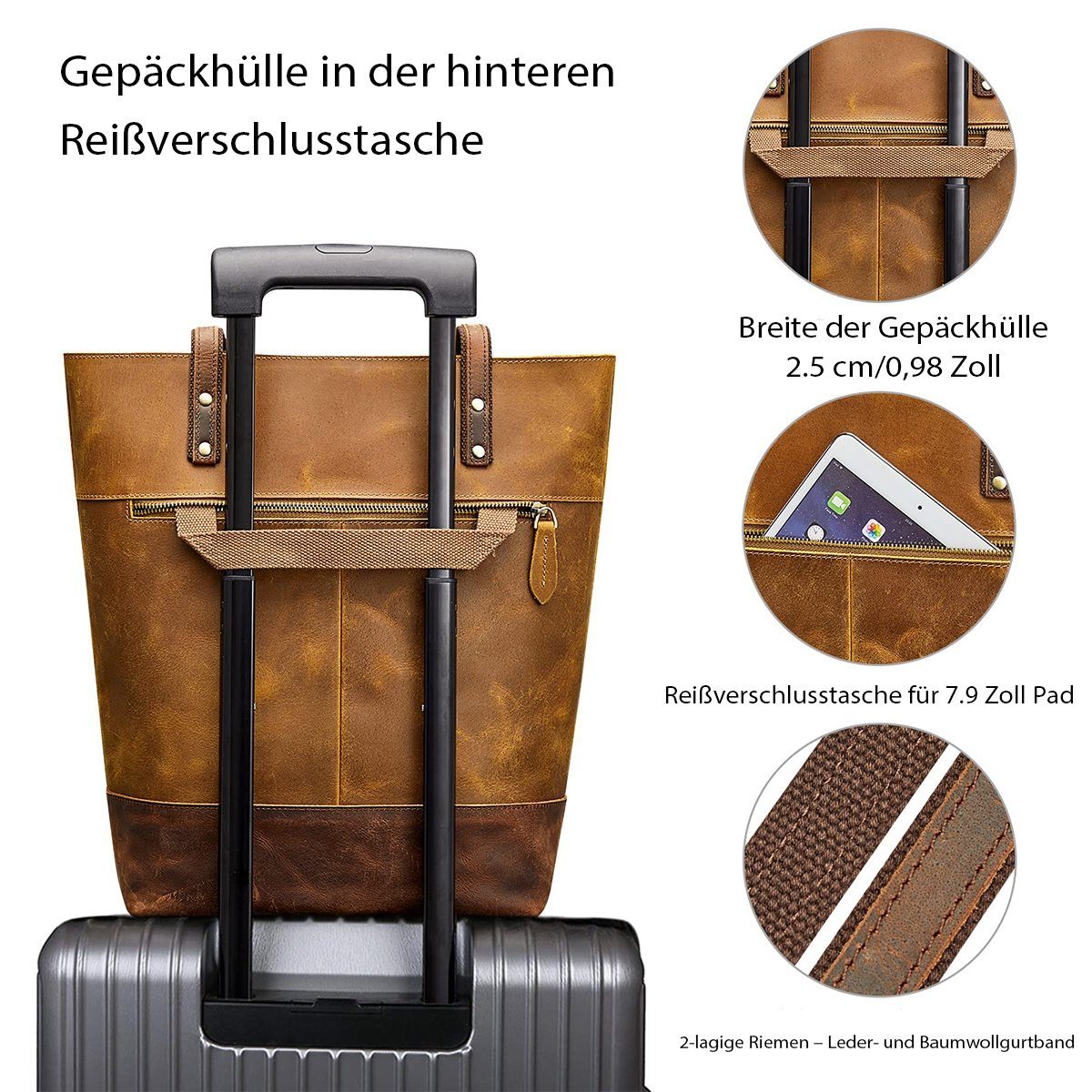 S-ZONE Shopper Henkeltasche (1-tlg), Handtasche Umhängetasche Tote Bag