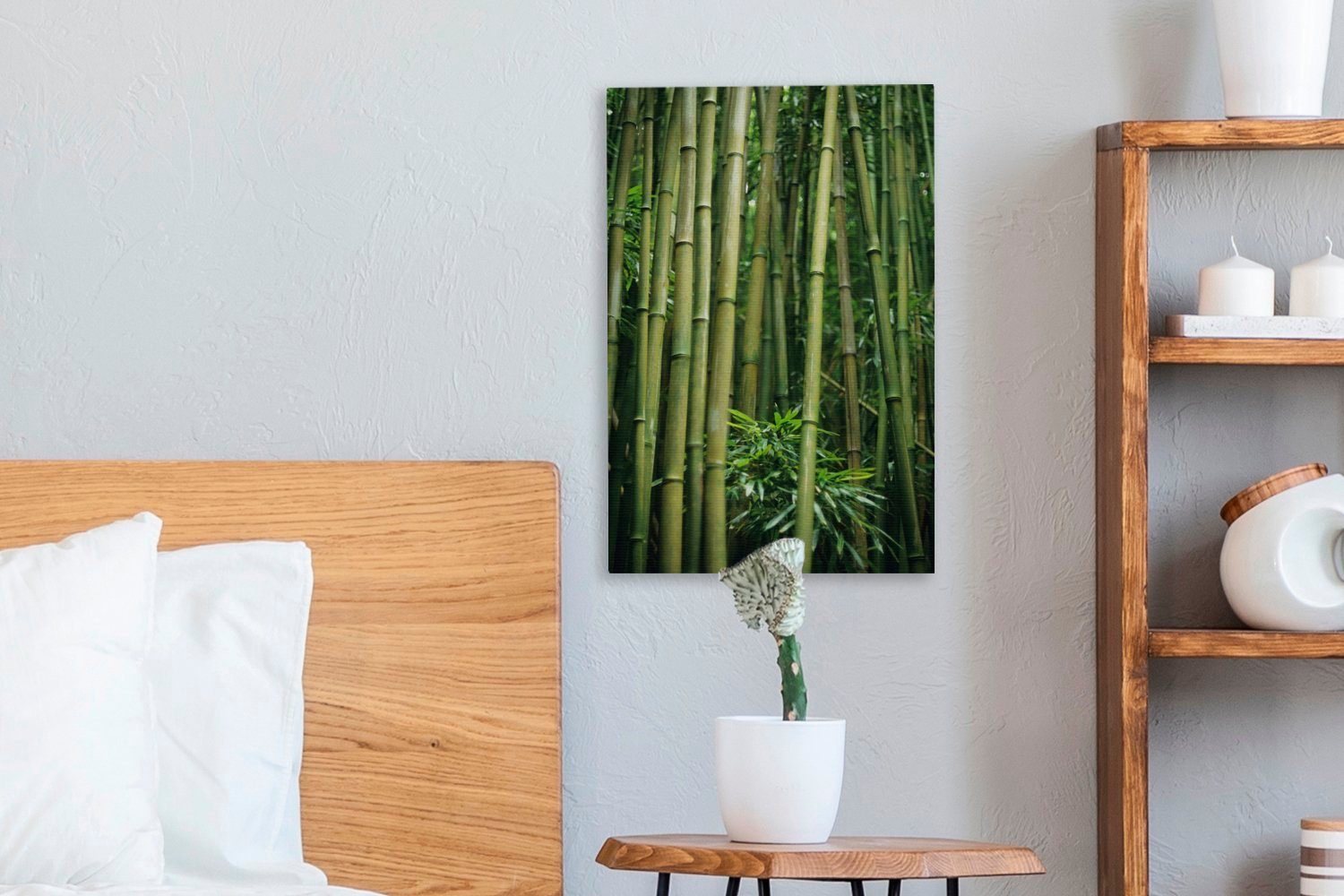 OneMillionCanvasses® Bambusstämme, 20x30 Gemälde, Leinwandbild (1 fertig Zackenaufhänger, cm bespannt St), Leinwandbild inkl.