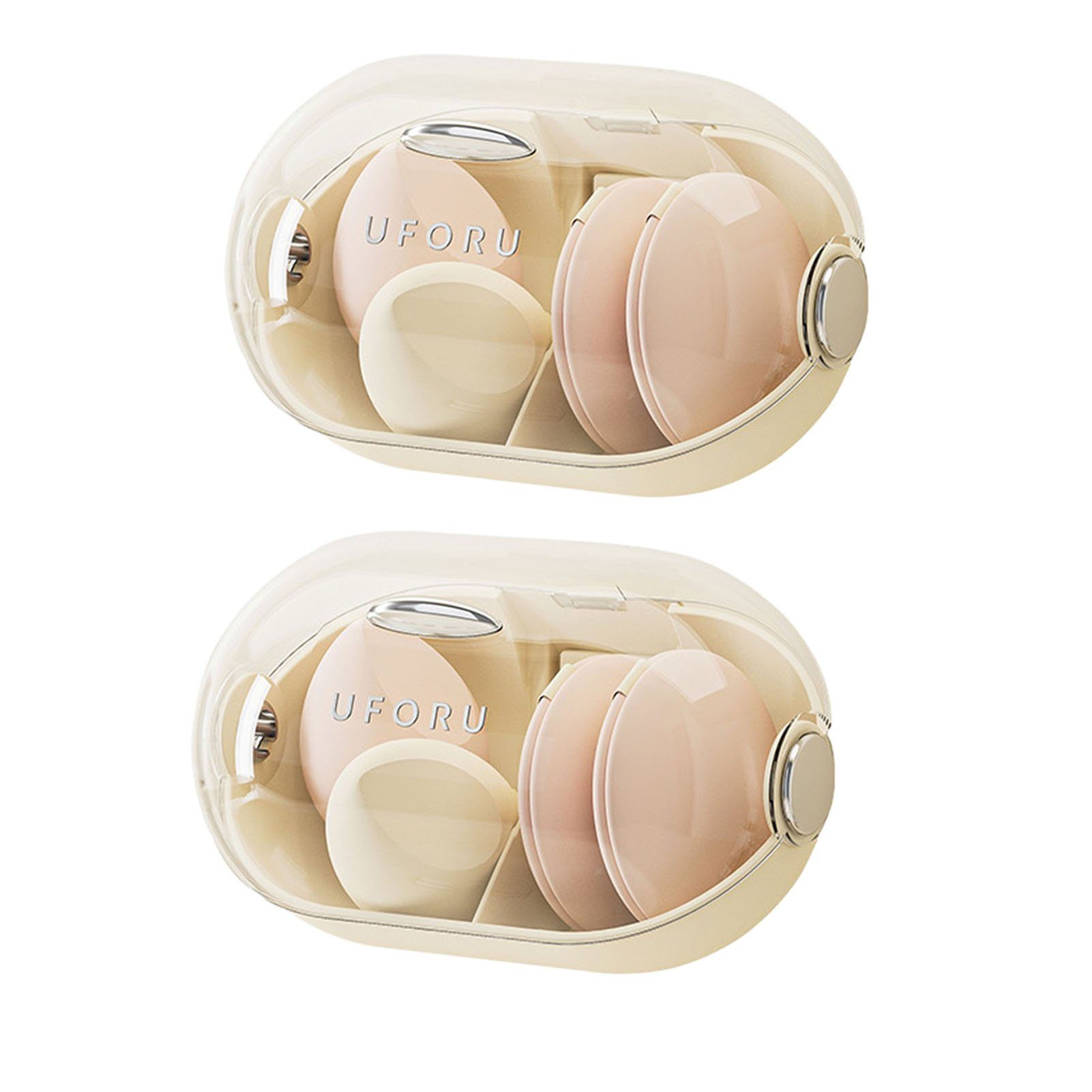 Blusmart Maniküre-Kosmetik-Etui Punch-Free Beauty Egg Aufbewahrungsbox Mit Deckel, Staubdichte, 2 tlg. Zweierpack