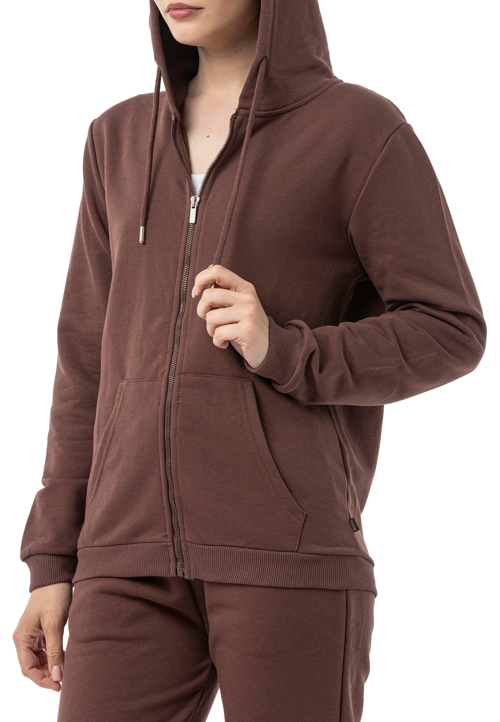 RedBridge Kapuzensweatjacke Basic mit Zipper und Kordelzug