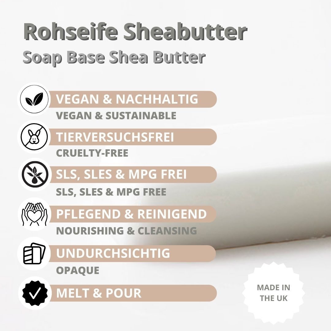 Stephenson Rohseife Sheabutter-Seifenbasis Gießseife Weiß, DIY Glycerinseife