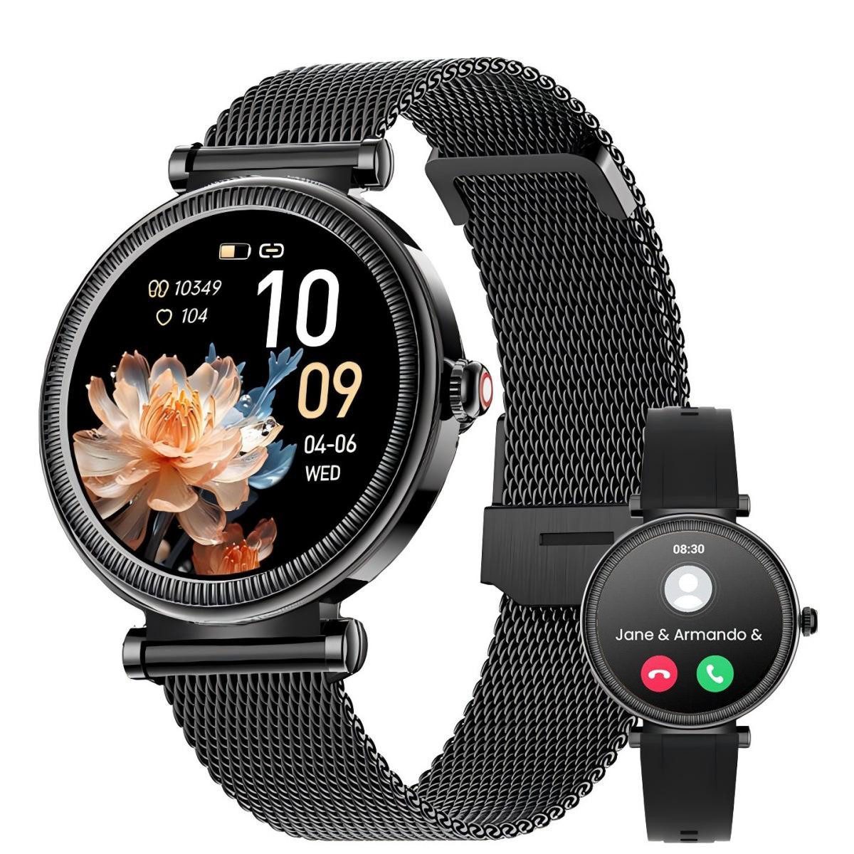 ibettertec Smartwatch, Fitness Tracker uhr mit Anruffunktion für Damen und Herren Smartwatch (Rundes 1.27-Zoll-HD-Full-Touch-Farbdisplay Zoll) Gesundheits-Smartwatch mit Blutsauerstoff, Blutdruckmessung, Herzfrequenz, Schlafqualität, Schrittzähler, Atemtraining, Musiksteuerung und Fernfotografie etc, 24/7 Pulsmesser, IP67 Wasserdicht Sportuhr, für Android IOS