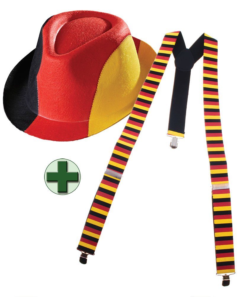 Karneval-Klamotten Kostüm »Hut mit Hosenträger Deutschland schwarz rot  gold«, Weltmeisterschaft WM EM Fan Artikel Fußball Party online kaufen |  OTTO