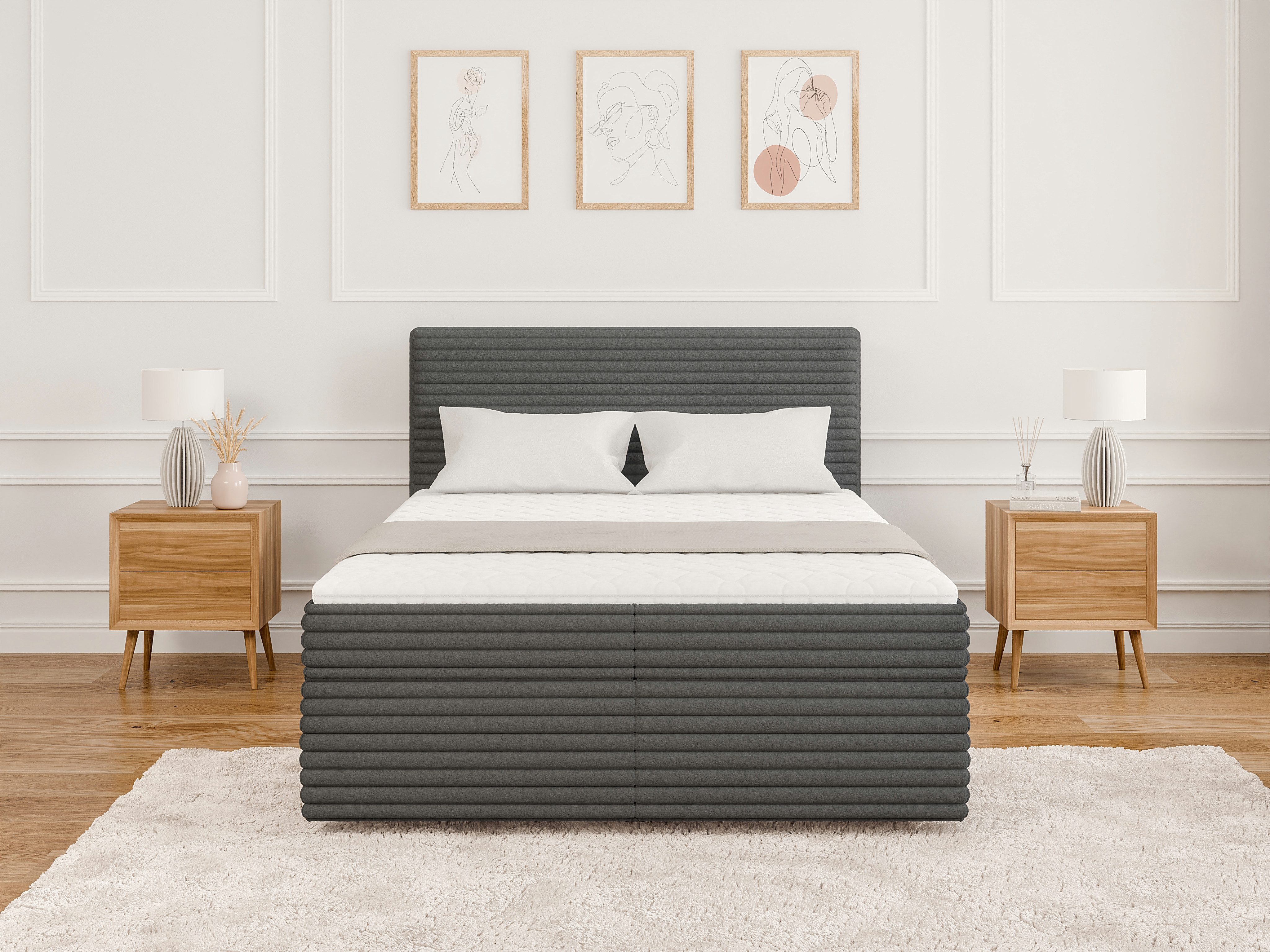 S-Style Möbel Boxspringbett Jasper mit Topper günstig online kaufen