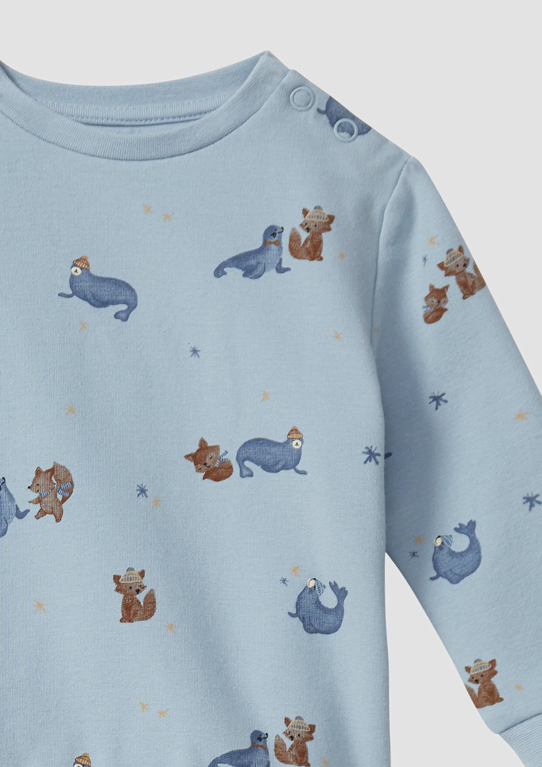 s.Oliver Sweatshirt Sweatshirt Kuscheliges Sweatshirt mit All-over-Print