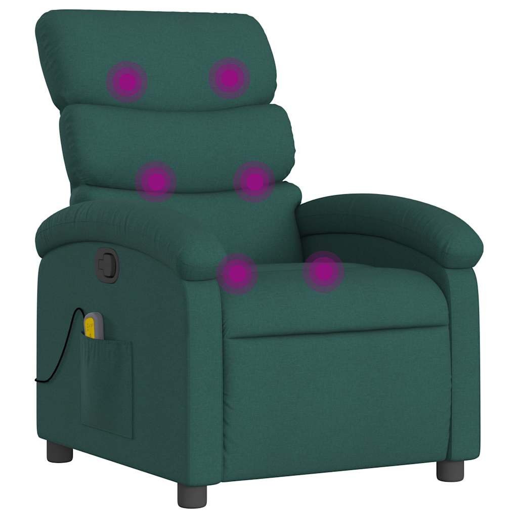vidaXL Sessel Massage-Relaxsessel, dunkelgrüner Stoff (1-St)