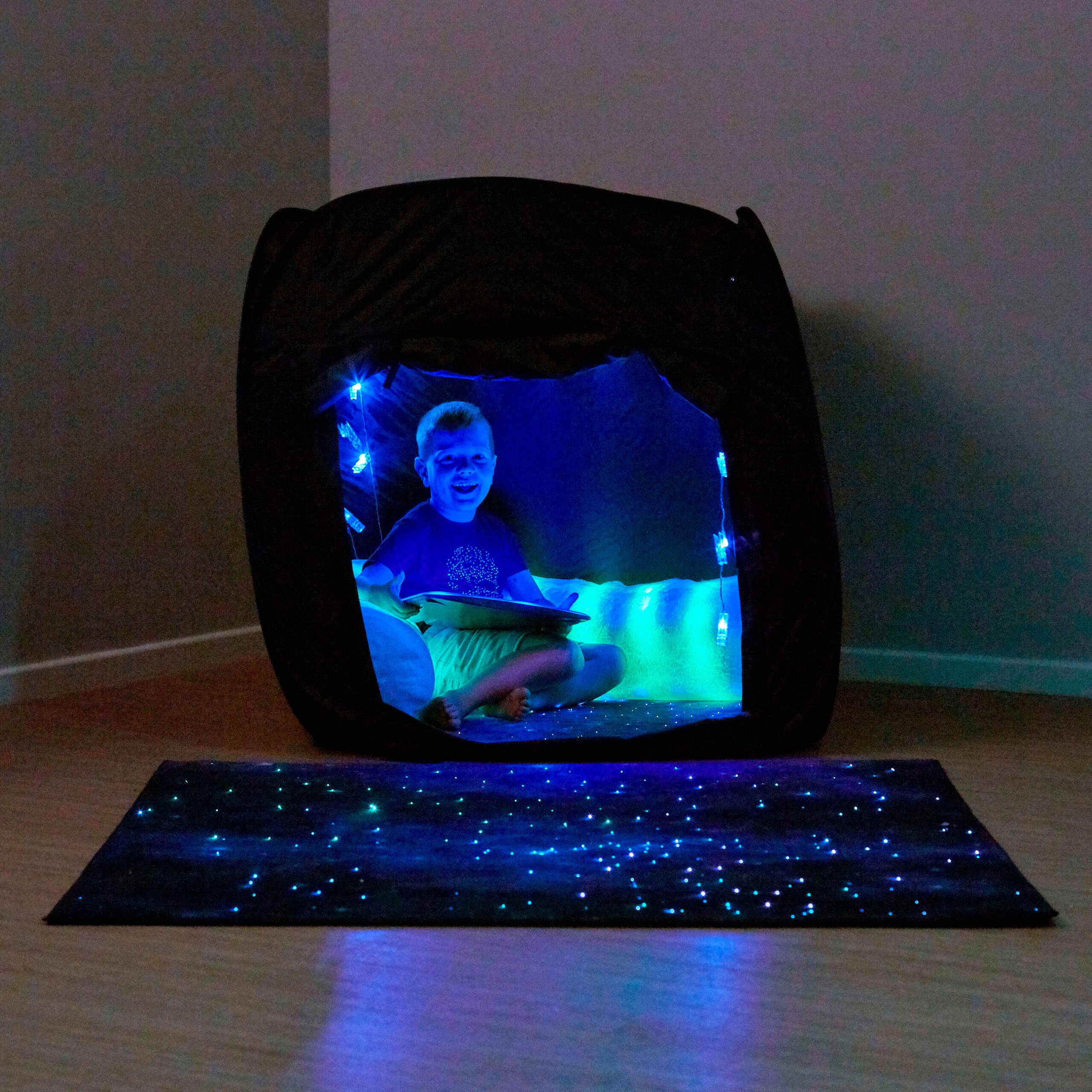 tts Kinderteppich Leucht-Teppich - Kinderteppich Glasfaser-Beleuchtung Touch-Funktion, Höhe: 1,5 mm