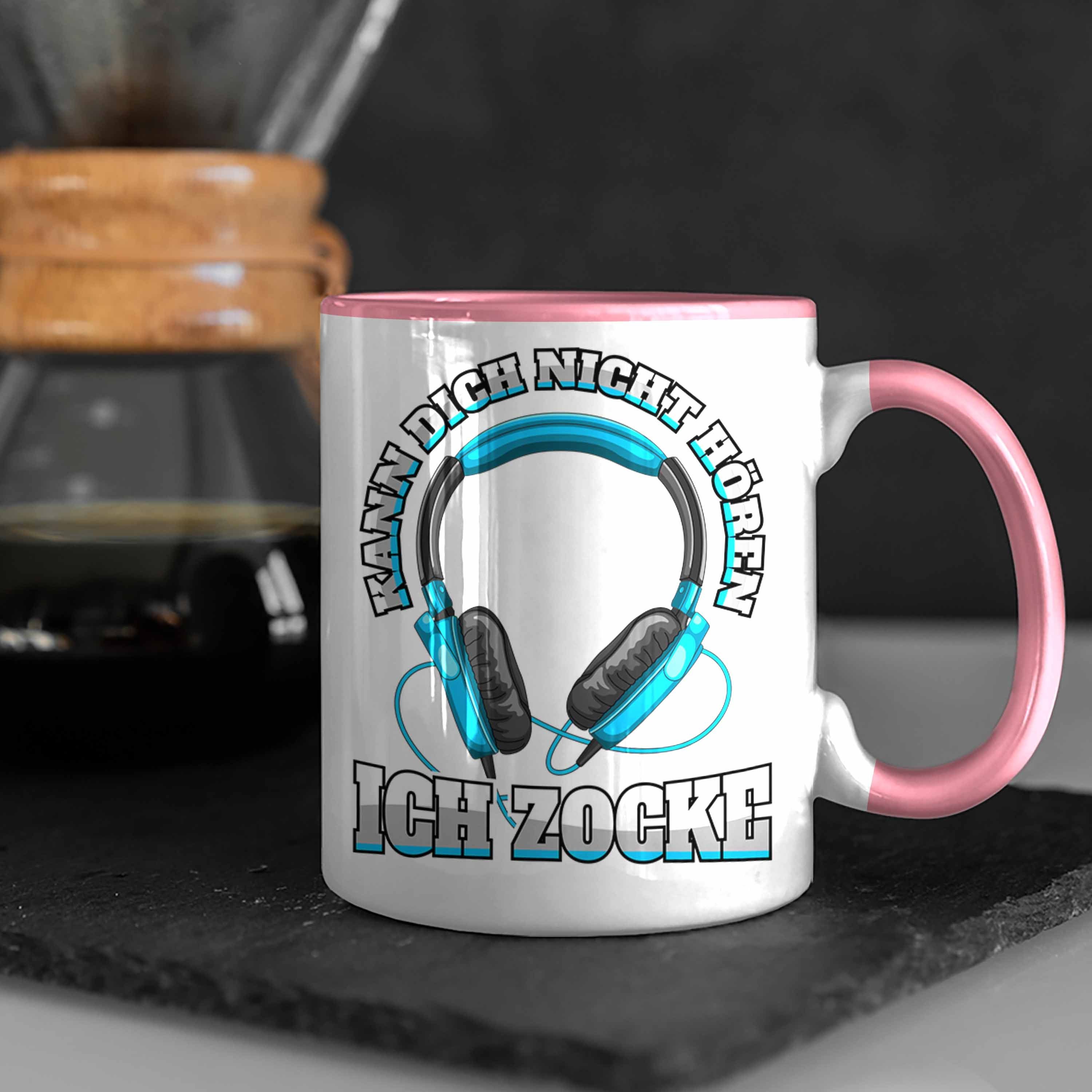 Männer Gaming PC Spruch Geschenk Mitbringsel Kinder Jungen Zocker Zubehör Lustig - Zocken Tasse Tasse Gamer Tassen Geschenkideen Trendation Trendation Rosa