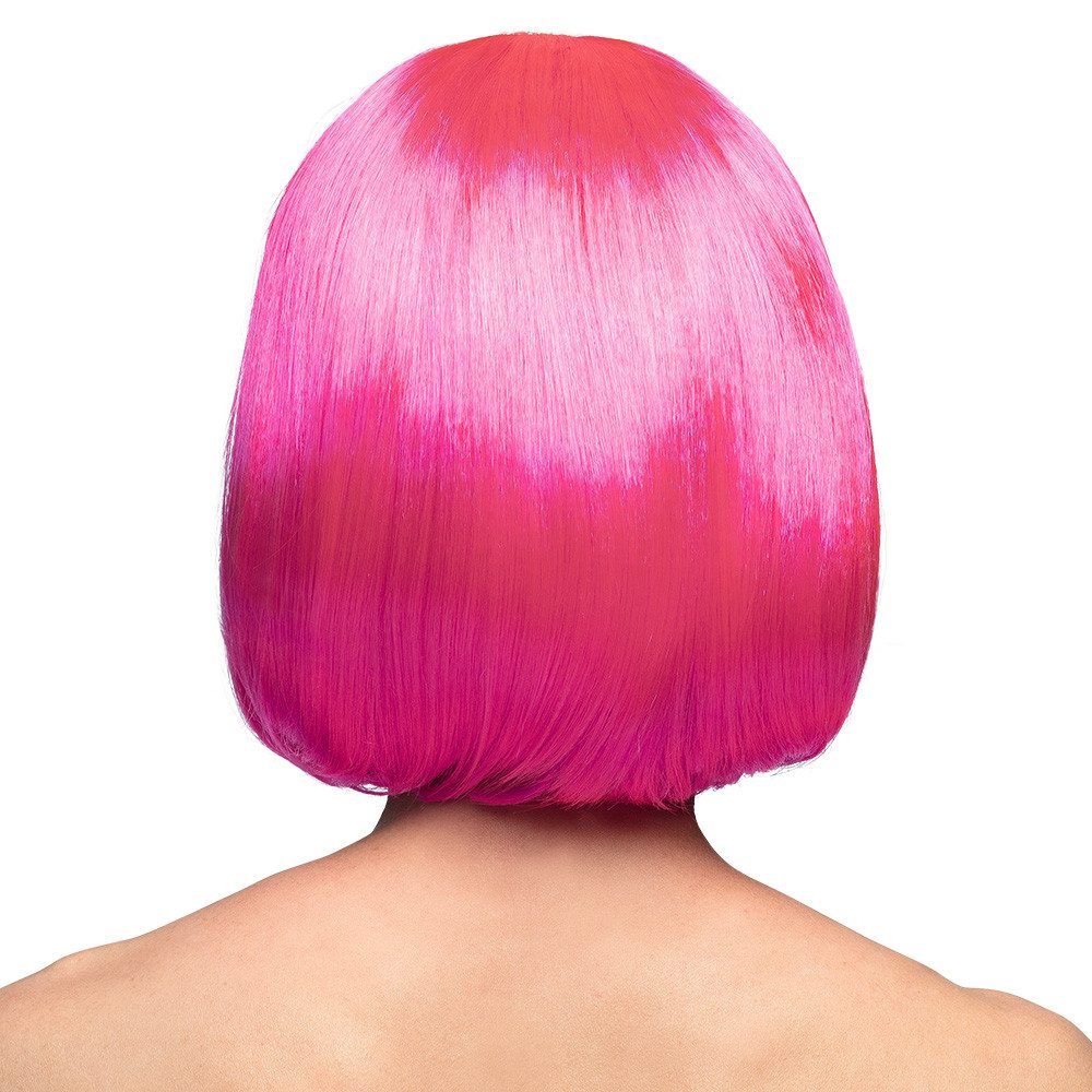 Boland Kostüm-Perücke Perücke Cabaret neonrosa UV – Kurzhaar Bob mit Pony für Damen, Party, Kurzhaar Bob mit modernem Pony für Damen