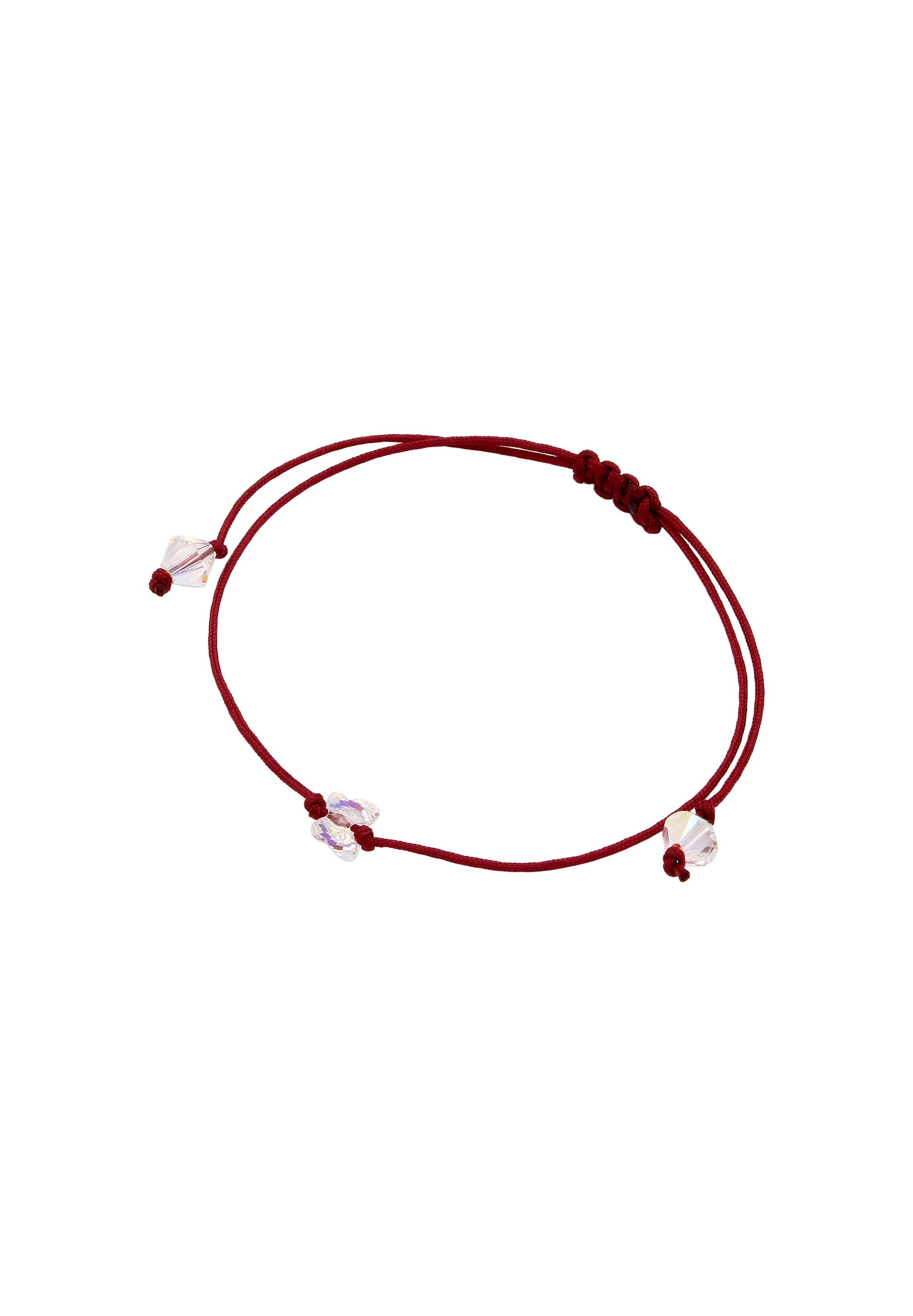 Elli Armband Nylon Rot Schmetterling Weiß, mit Kristallen von Swarovski® (k günstig online kaufen