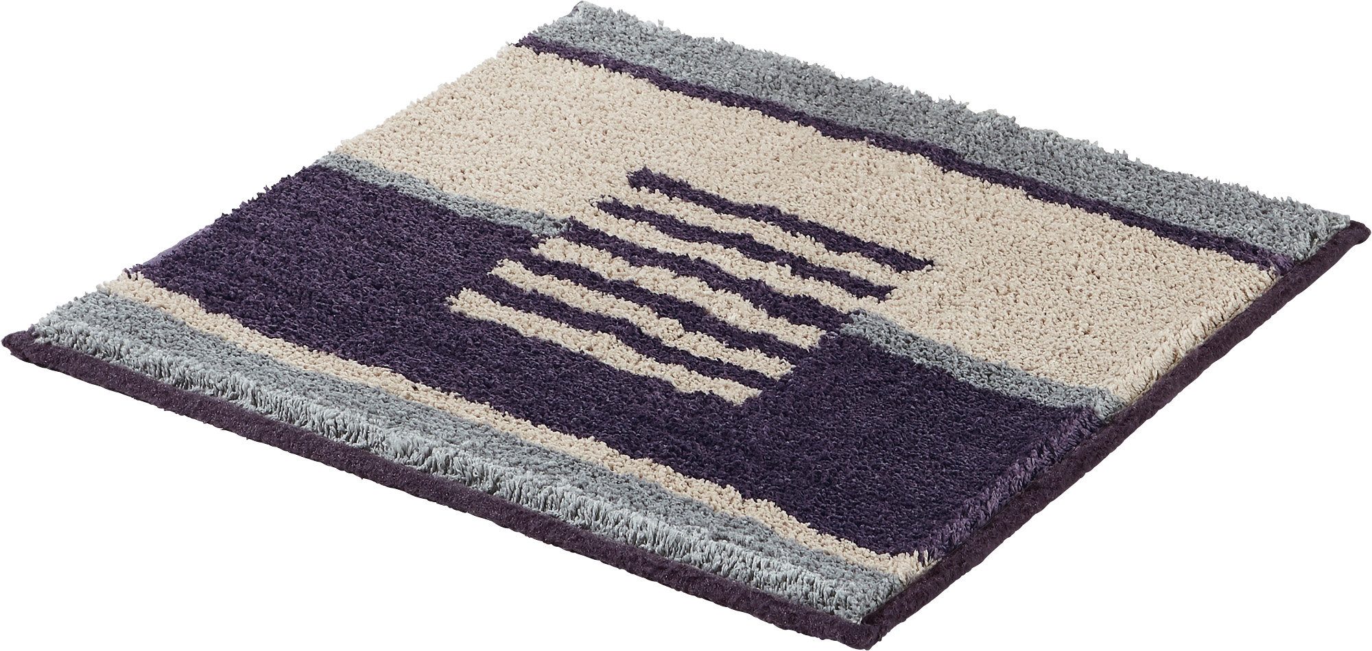 REDBEST Badematte WC-Vorlage "Houston", Höhe 20 mm, eckig, Streifen