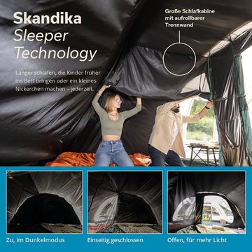 Skandika Tunnelzelt Hafslo 5 Sleeper Protect, freistehend mit Schlafkabine für 2 Personen, Stehhöhe 2,1 m