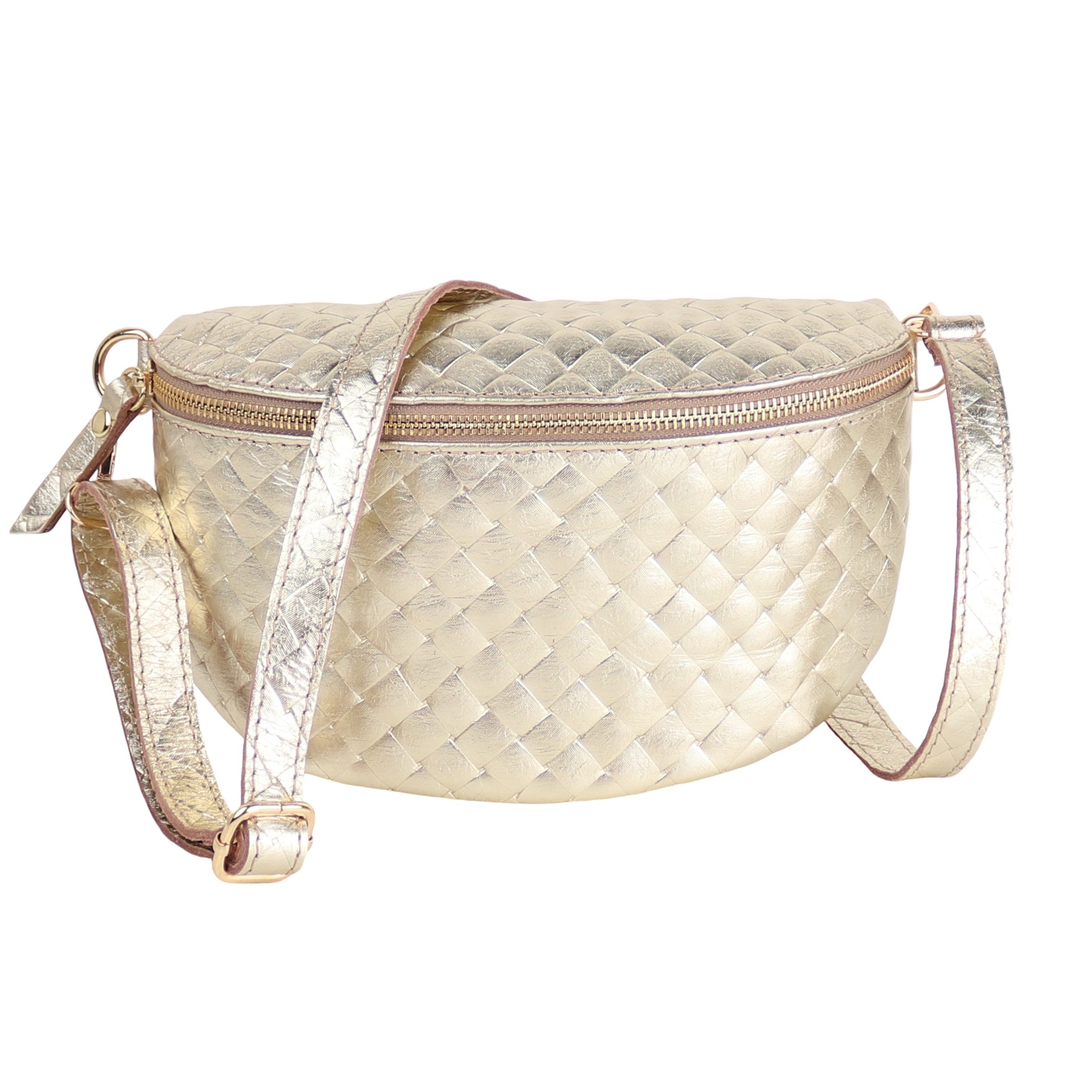 MIRROSI Bauchtasche Damen, Echtleder, Leder, Made in Italy, Umhängetasche, Brusttasche, (Schultertasche für jeden Anlass, ca.25x16x7cm), Crossbody Bag, verstellbaren Schulterriemen