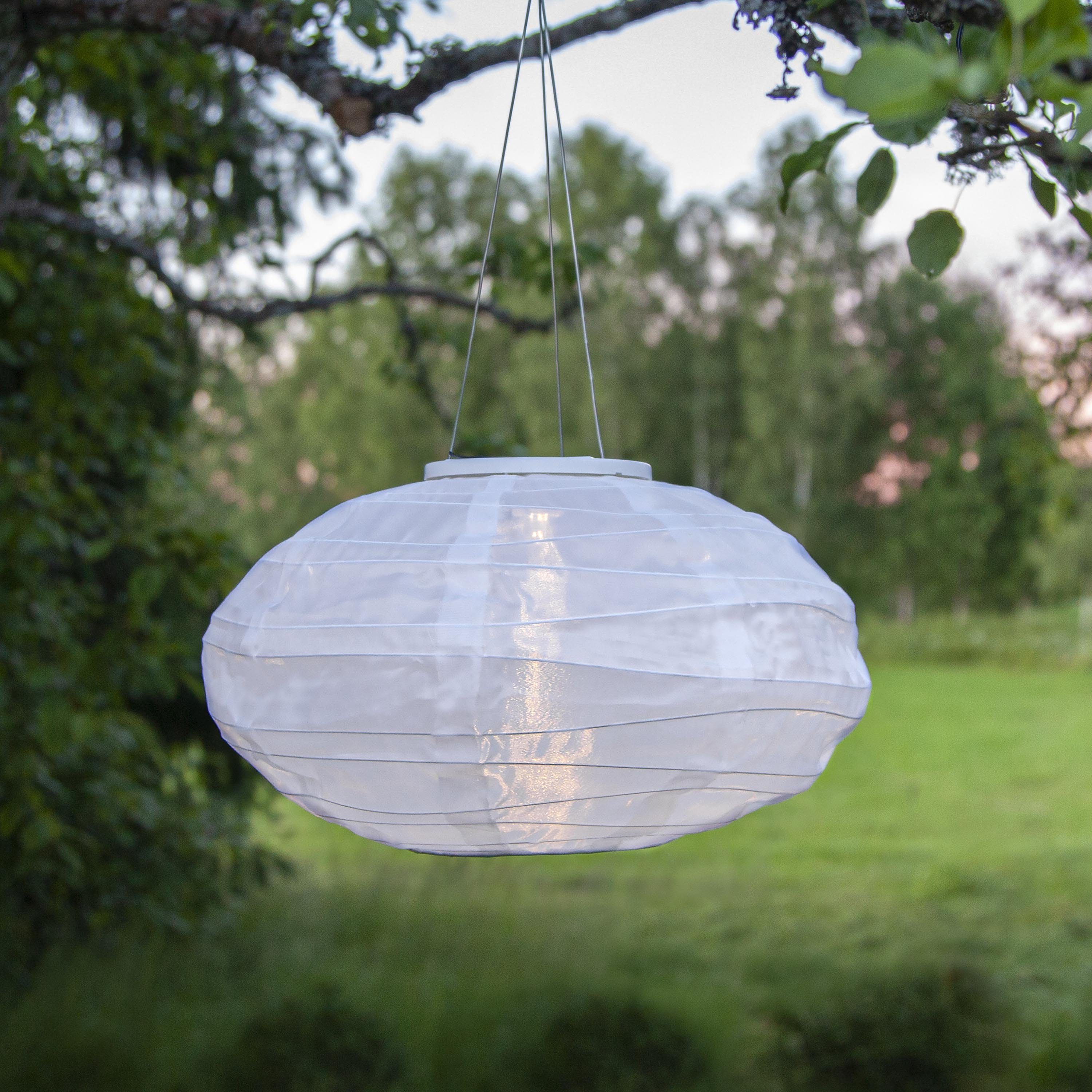 STAR TRADING LED Solarleuchte Solar Lampion Festival, LED Solar-Lampion,Festival', Lichtsensor, outdoor, 35x19cm, weiß