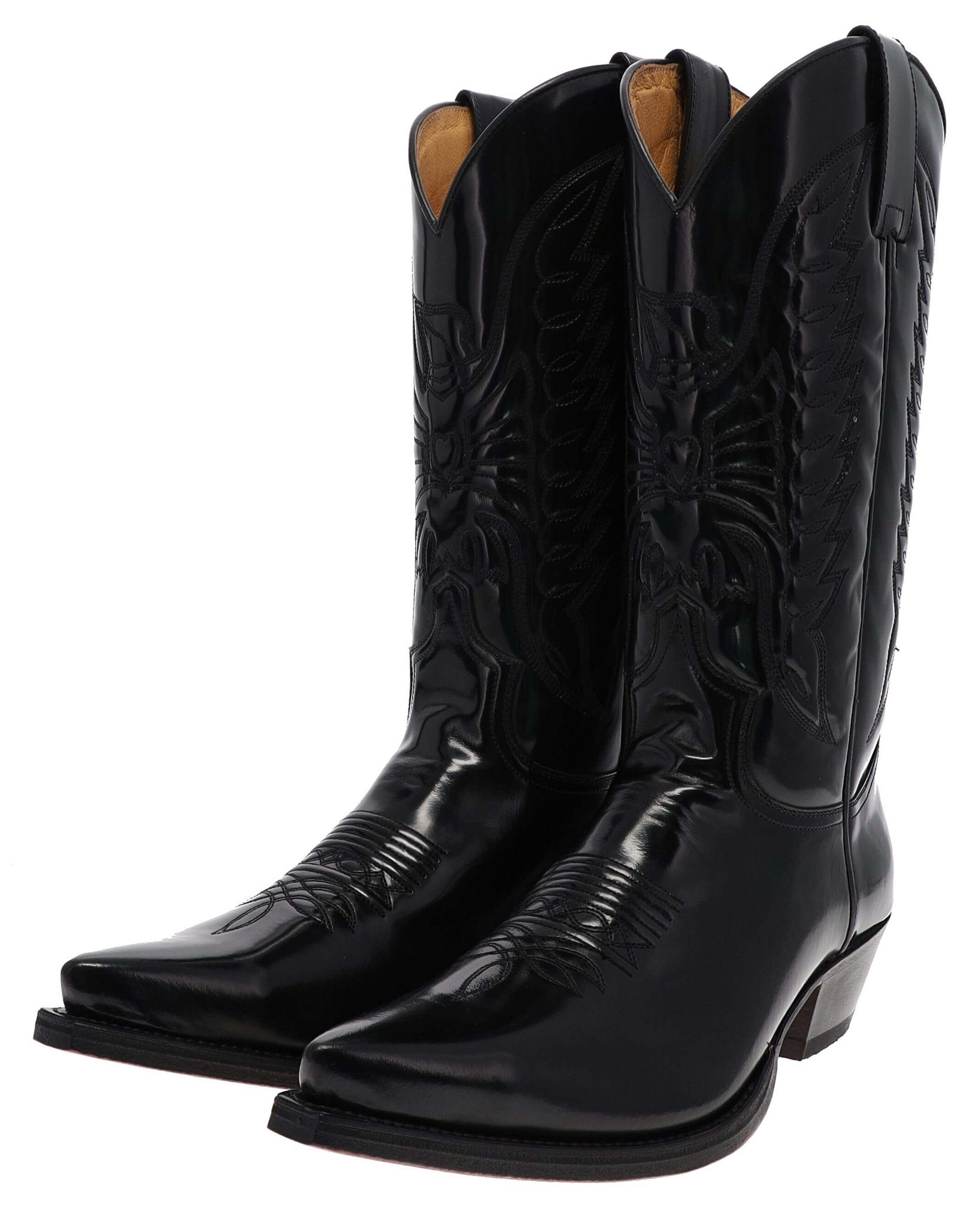 Sendra Boots CUERVO WEST 2073 Schwarz Cowboystiefel Rahmengenähte Unisex Westernstiefel.