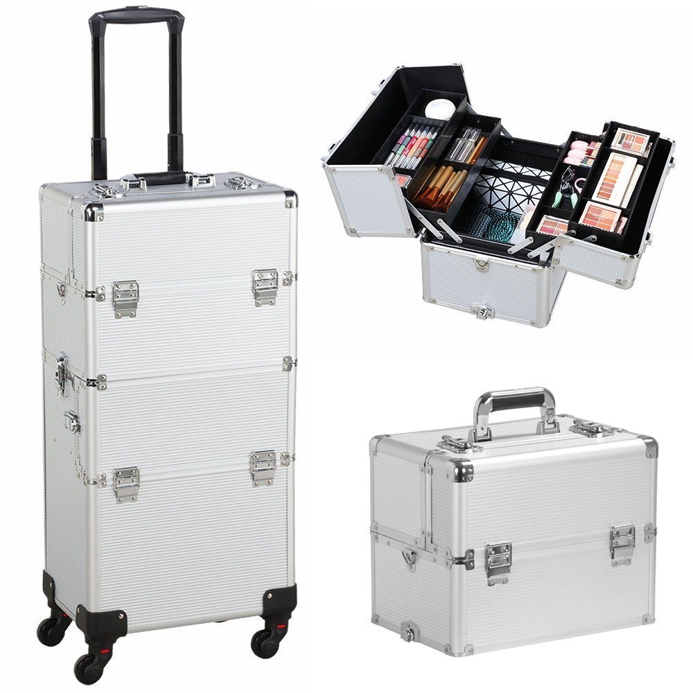 Yaheetech Kosmetikkoffer 3 in 1 Beauty Case, Friseurkoffer Alu Schminkkoffer