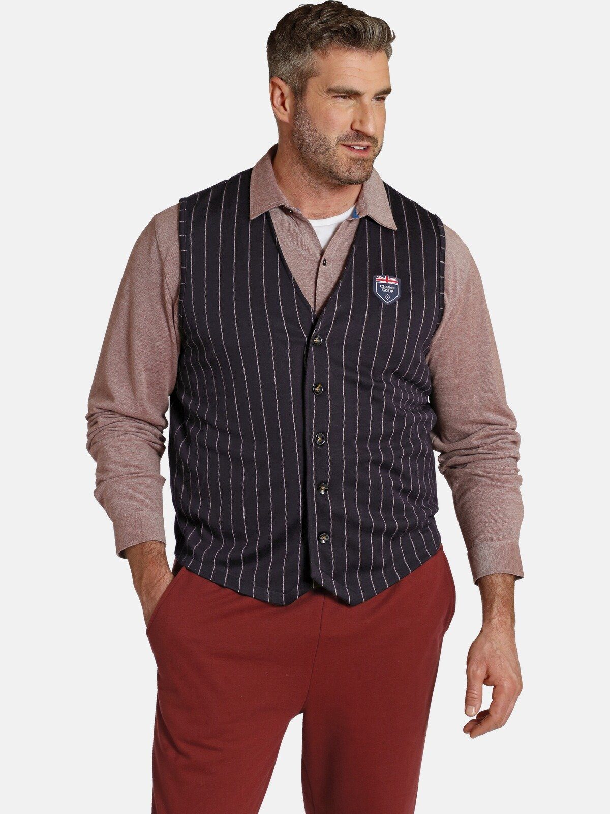Charles Colby Sweatweste DUKE MERVIN knitterarmes günstig online kaufen