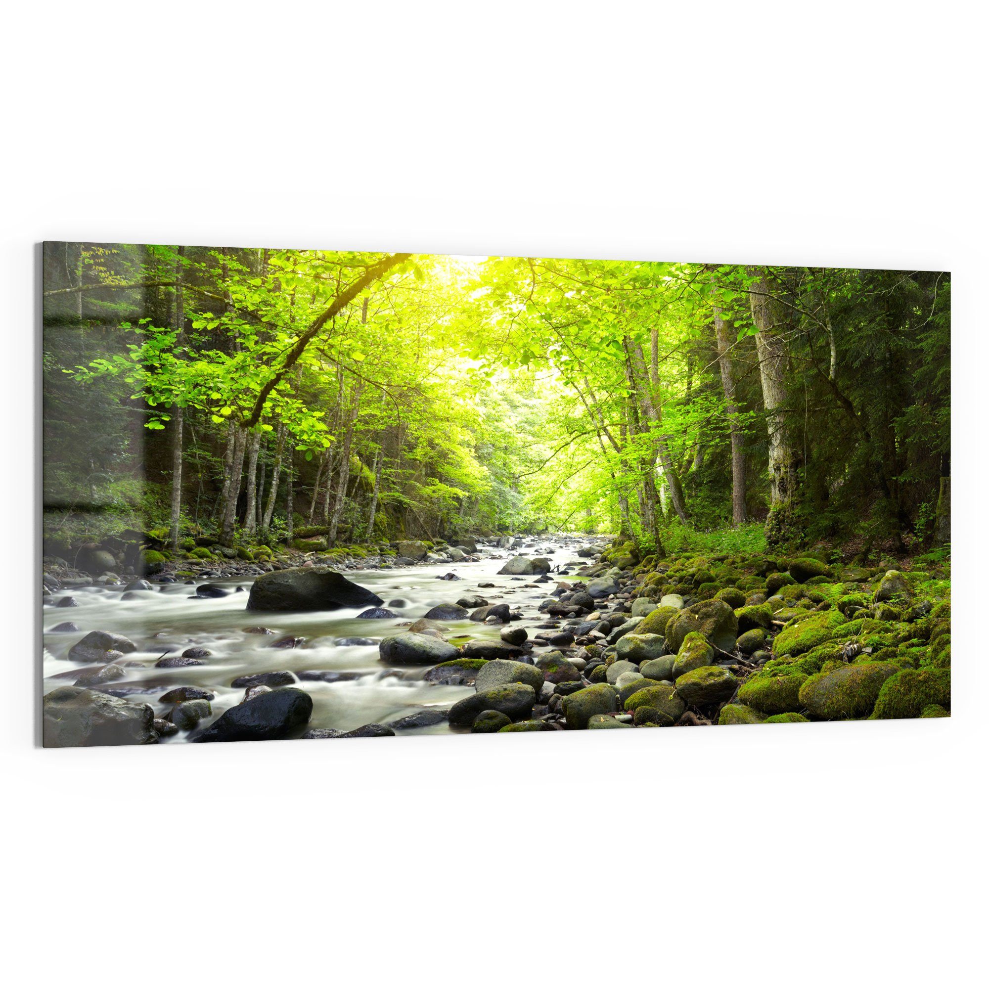 DEQORI Glasbild 'Steiniges Flussbett', 'Steiniges Flussbett', günstig online kaufen