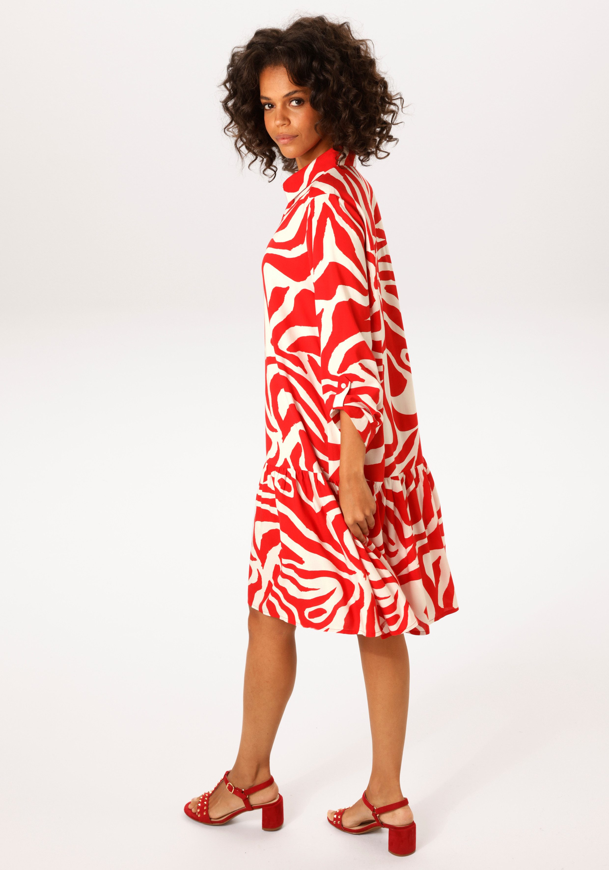 Aniston CASUAL Blusenkleid mit extravagantem, grafischen Druck - NEUE KOLLEKTION