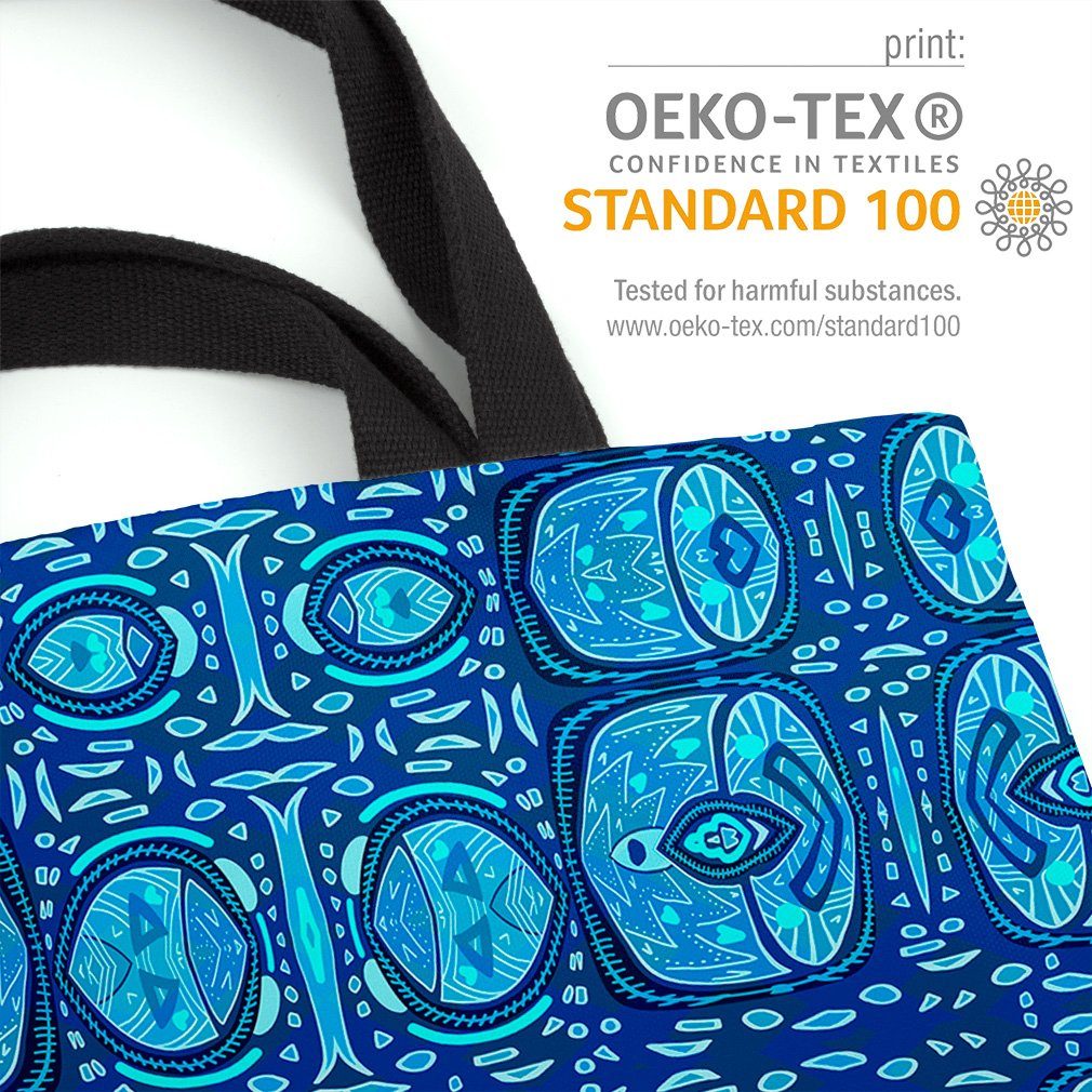 VOID Henkeltasche (1-tlg), Kultur Afrika Ethno Muster Blau Orient Design grafik dunkelblau Dekor