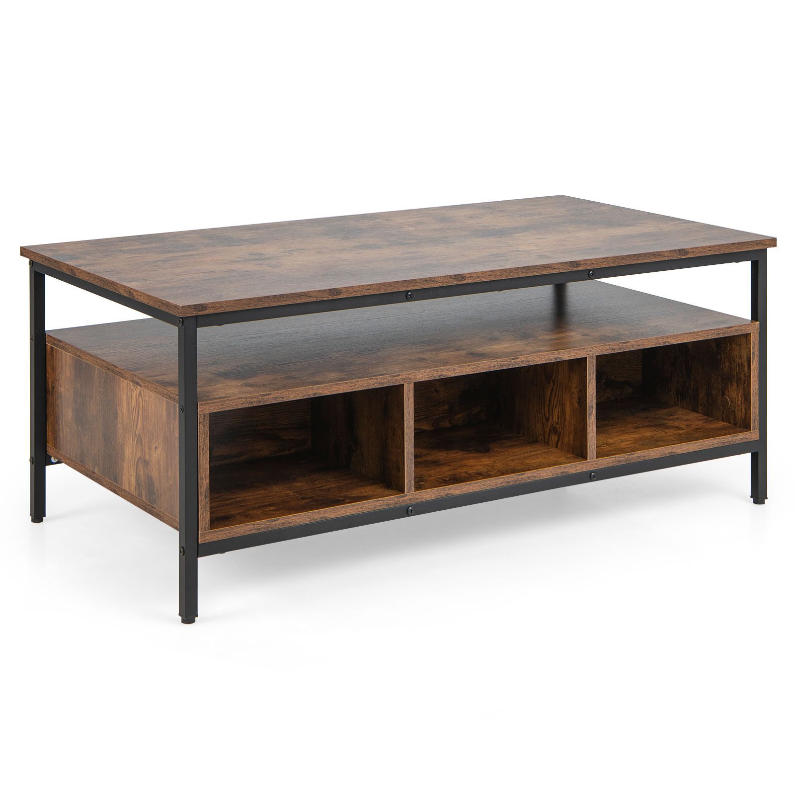 COSTWAY Couchtisch, Holz, Sofatisch mit offenem günstig online kaufen