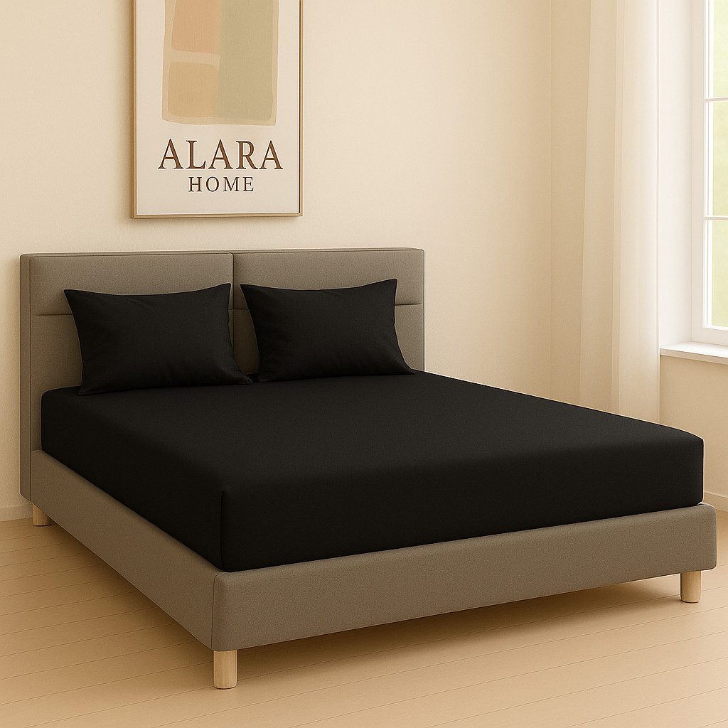 ALARA HOME Spannbettlaken 180x200 Baumwolle 100% Spannbetttuch Bettlaken Jersey 140x200, 90x200, Spannbetttuch,145 g/m², Topper,Rundumgummi, Atmungsaktiv – Bild 2 von 2