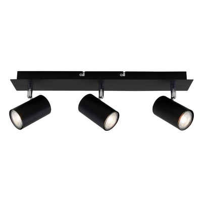 Briloner Leuchten LED Deckenspots 2857-035, schwenkbar, ohne Leuchtmittel, Warmweiß, Deckenlampe, 45x8x12,3cm, Schwarz, max.40W, GU10, Wohnzimmer, Flur