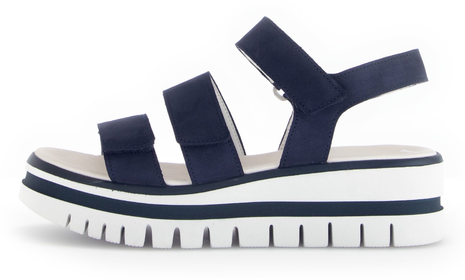 Gabor Keilsandalette, Plateau, Riemchensandale, Sommerschuh mit drei Klettverschlüssen