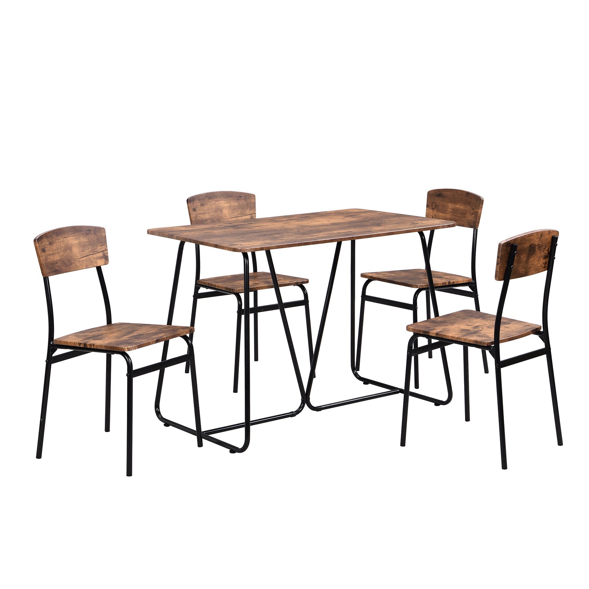 (5-tlg., mit Moderne Stühlen), WISHDOR Stuhl Essgruppe, 4 Set Sitzgruppe und Esstisch Küchentisch