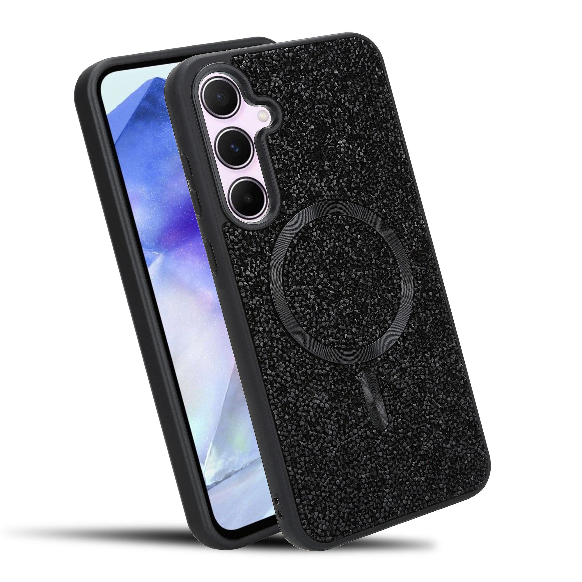 Cadorabo Handyhülle Samsung Galaxy A55 5G, Hülle Schutzhülle Case Cover kompatibel mit Magsafe Diamant Glitzer