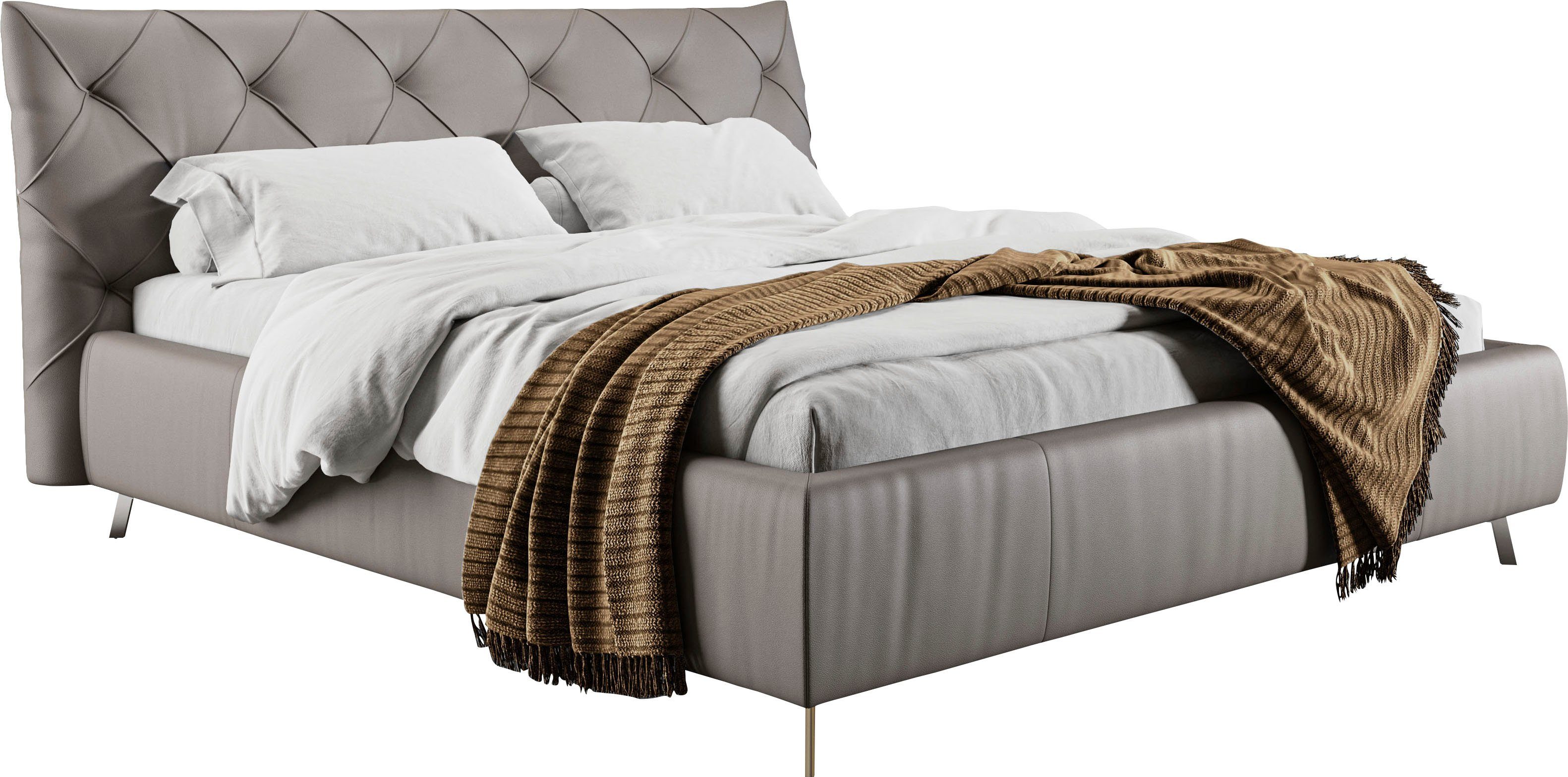 Home affaire Polsterbett Elloree in 4 Breiten bis 200cm, auch in Leder, Kopfteilhöhe 105cm, belastbar bis 280 kg, auch in Überlänge 220cm