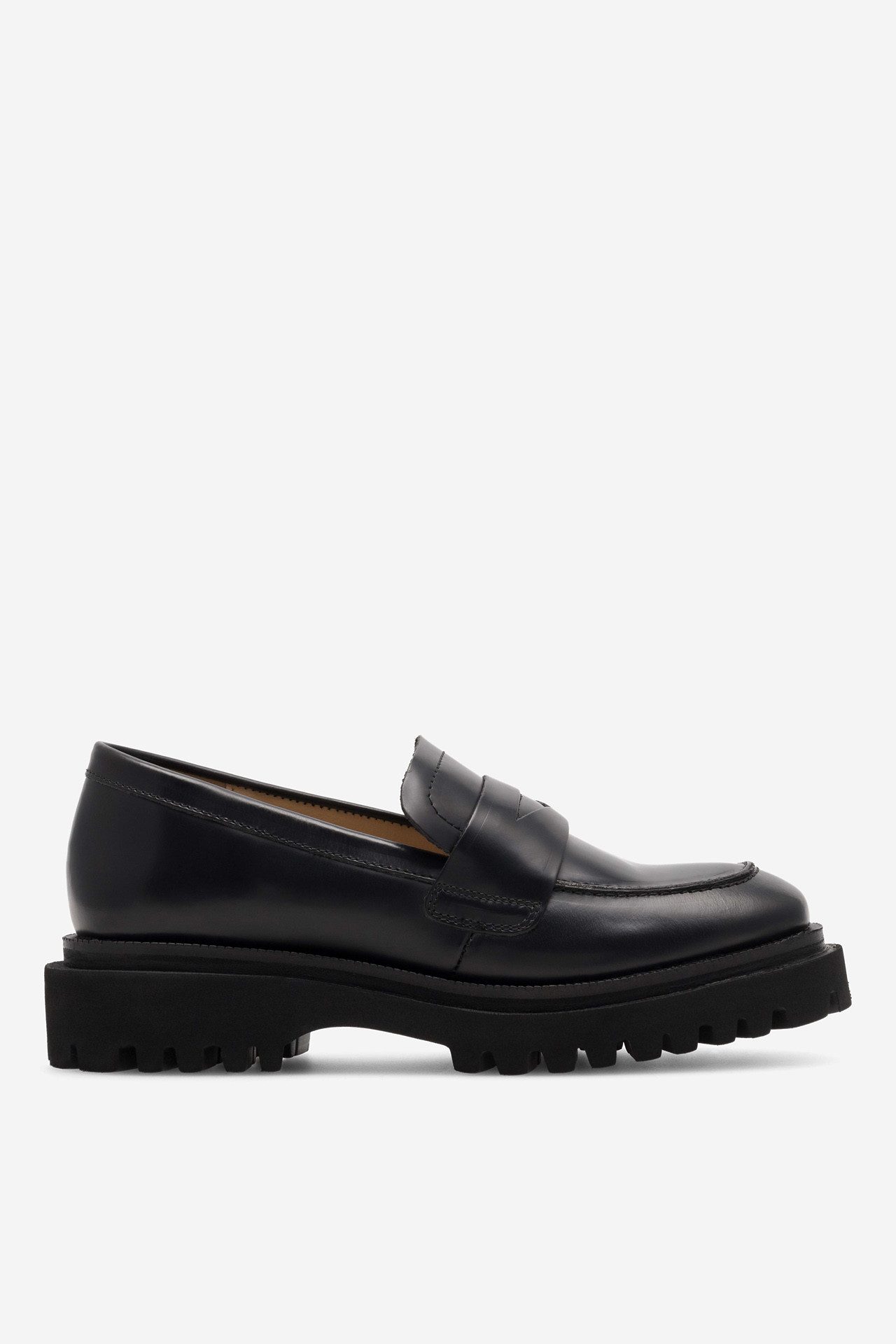 GINO ROSSI Gino Rossi FELIX‑222479 – Damen-Leder-Mokassins Schwarz Slipper Erhöhte Sohle, klassisch, bequem