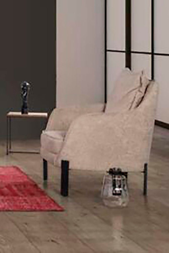 JVmoebel Sessel Sessel Einsitzer 1 Sitz Stoff Moderner Stuhl Wohnzimmer Möbel Textil