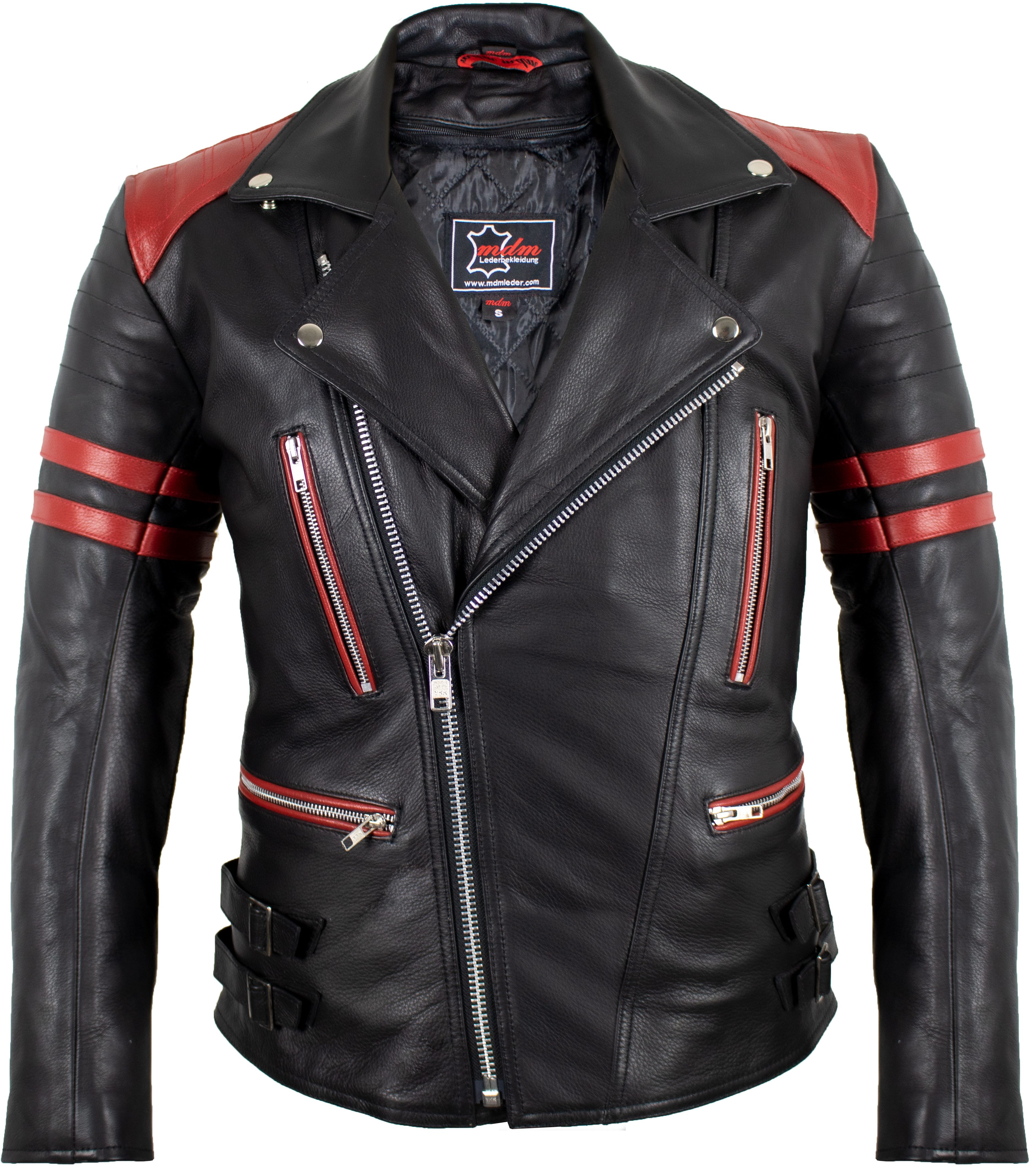MDM Motorradjacke Herren Retro Lederjacke Motorrad günstig online kaufen