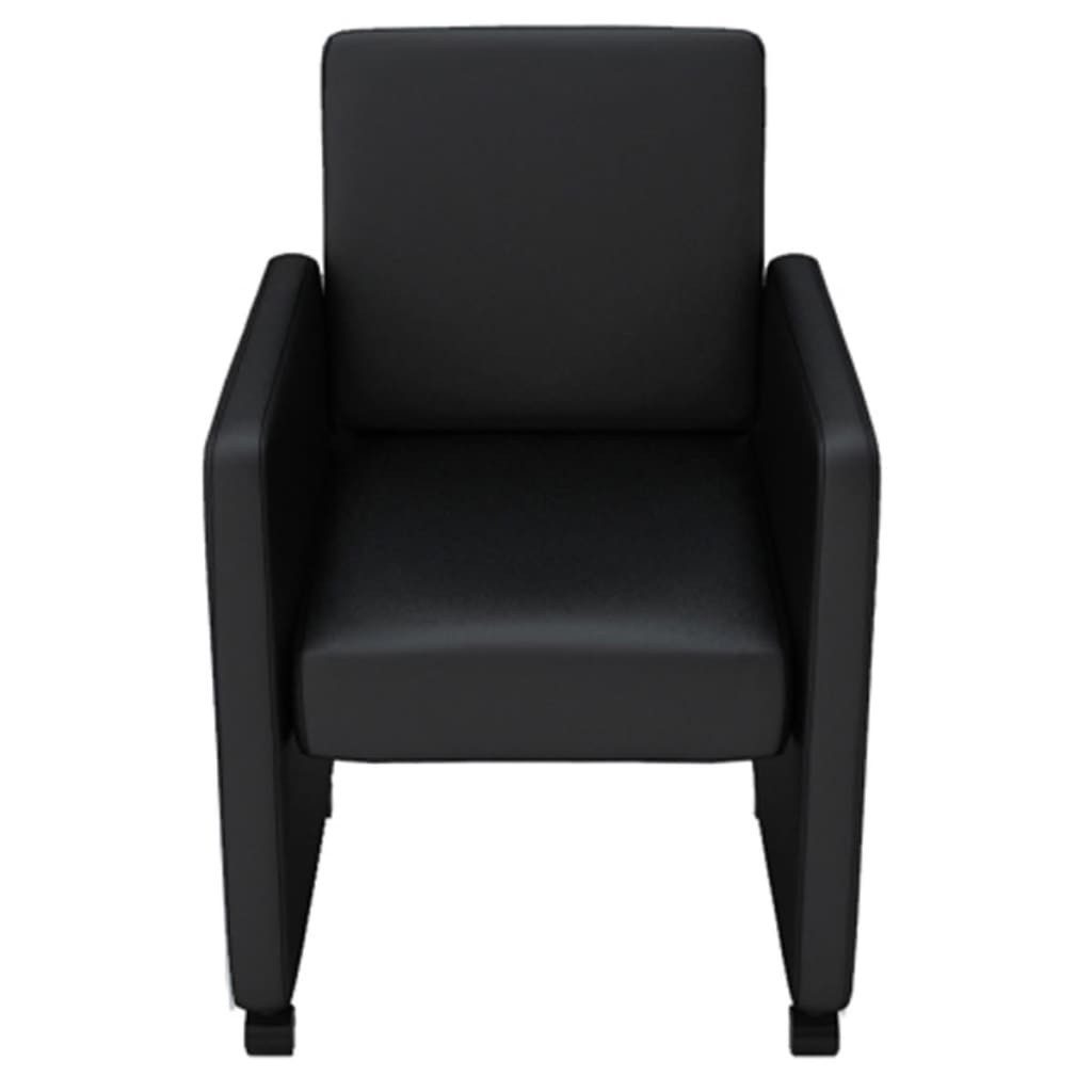 vidaXL Esszimmerstuhl Esszimmerstühle 4 Stk. Schwarz Kunstleder (4 St)