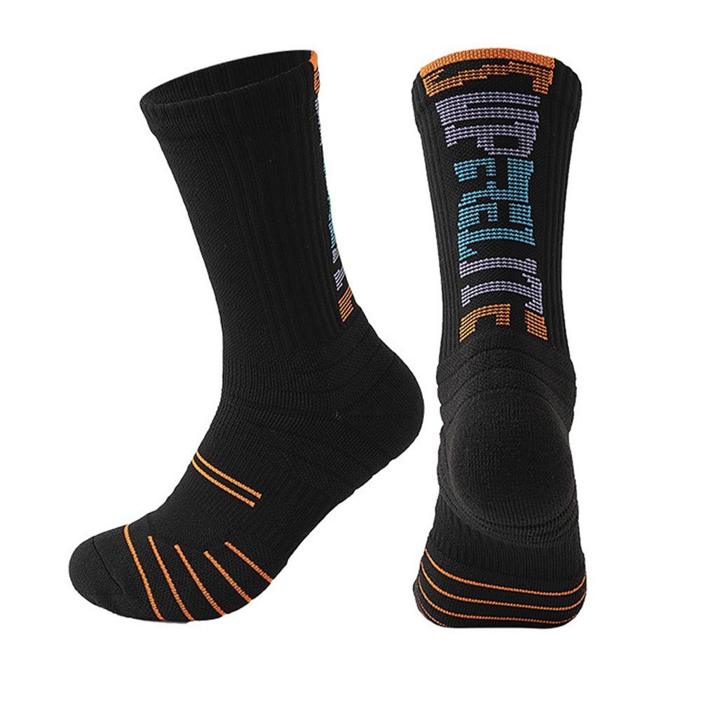 Dekorative Sneakersocken Basketball-Socken, lange Unterhosen, Sportsocken, bequeme Sohle 4 Paar (3-Paar)