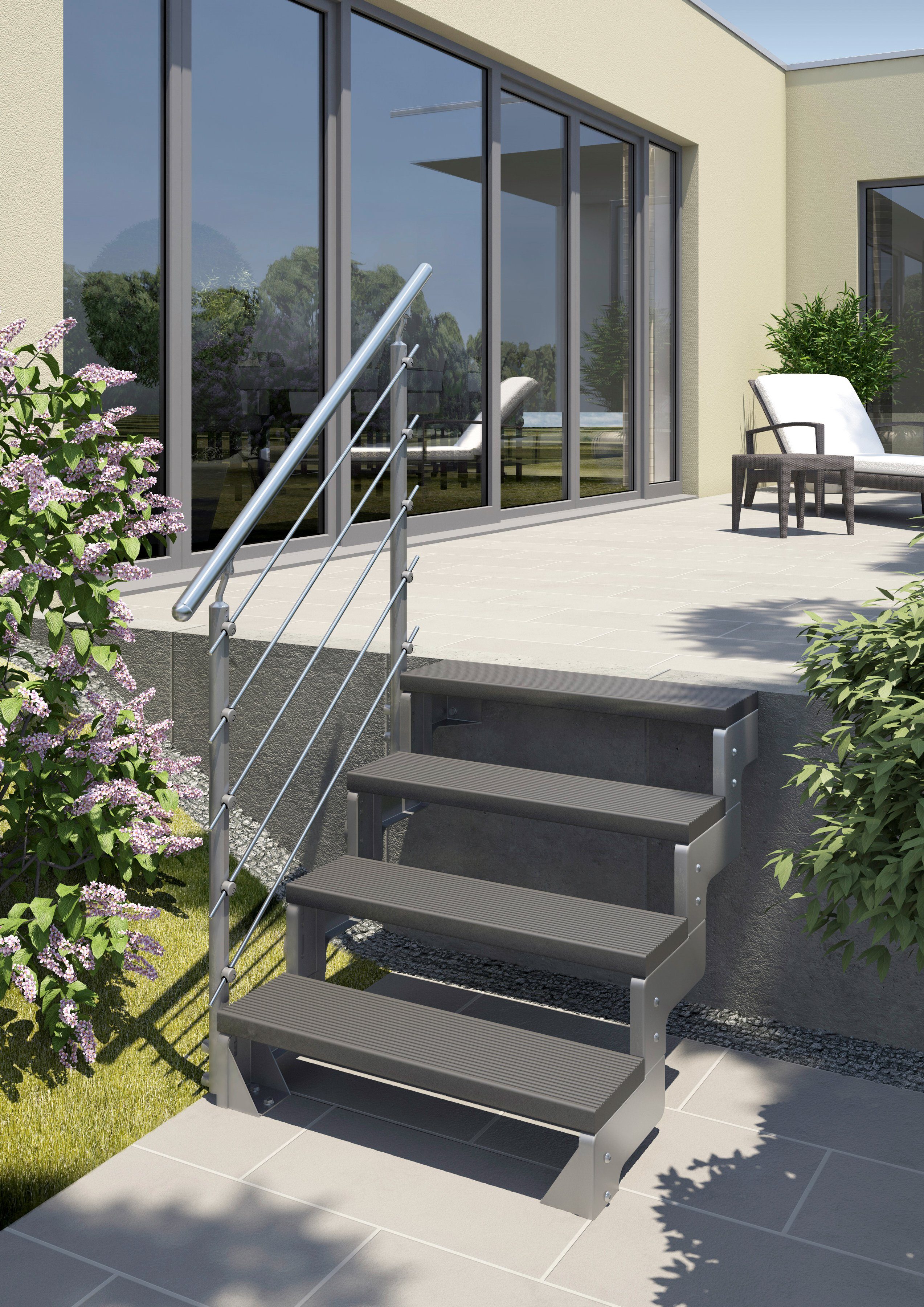 »Gardentop« für Profilverbinder, Dolle 1 Stufe des Außentreppen-System