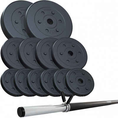 ScSPORTS® Hantel-Set Langhantel Set 20/30 kg Gewichte Hantelscheiben Hantelstange