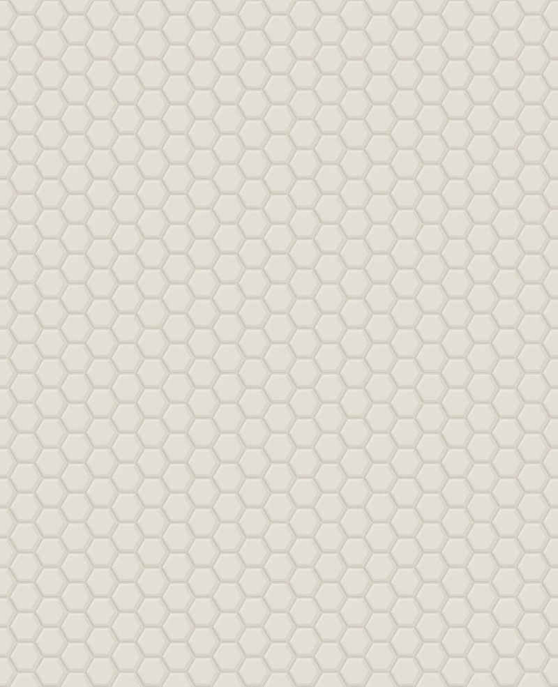 WOW Vliestapete Hexagon Chic Ivory, geometrisch, (1 St), Weiß - 1005x52 cm