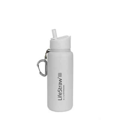 LifeStraw Trinkflasche Go Stainless Steel, 0,7l, mit Filter, weiß, Edelstahl, Wasserflasche, spülmaschinenfest