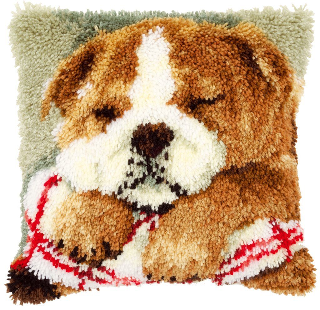 Vervaco Kreativset Vervaco PN-0147788 Knüpfkissen kleine schlafende Bulldoge, (Set, Vervaco embroidery Kit), Made in Europe