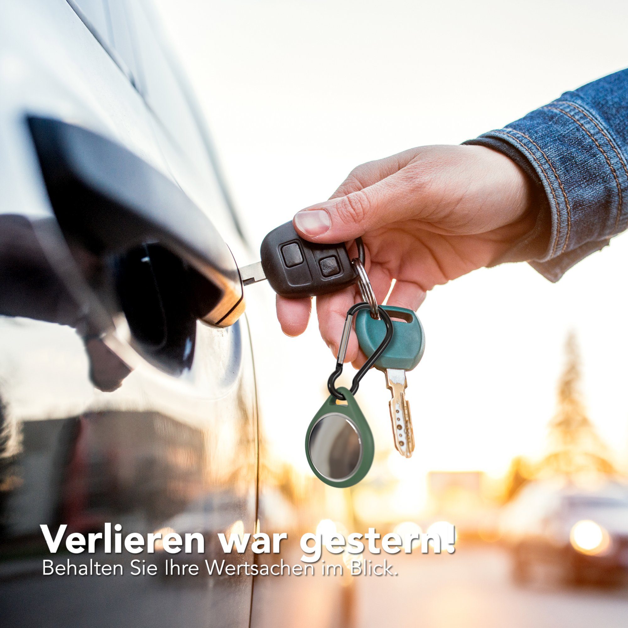 EAZY CASE Schlüsselanhänger Anhänger kompatibel mit Apple AirTag, Airtag Hü günstig online kaufen