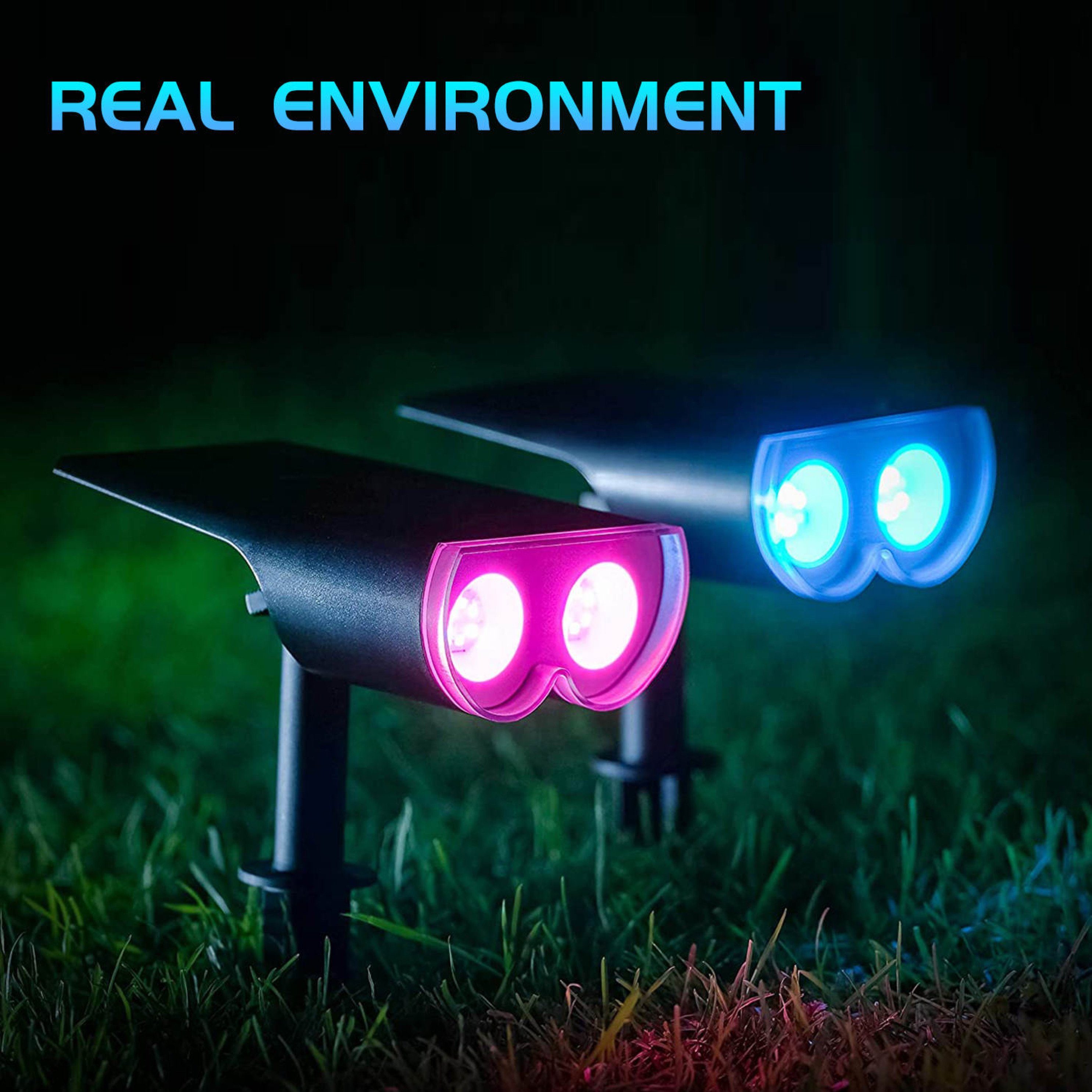 D-IDEAZ LED (Mehrfarbig), Mehrfarbig, Solar Gartenleuchte Warmweiß, IP67 integriert, für außen Bodenleuchte, Solarlampen Kaltweiß, Wandleuchte Pack LED 2 Gartenleuchte fest