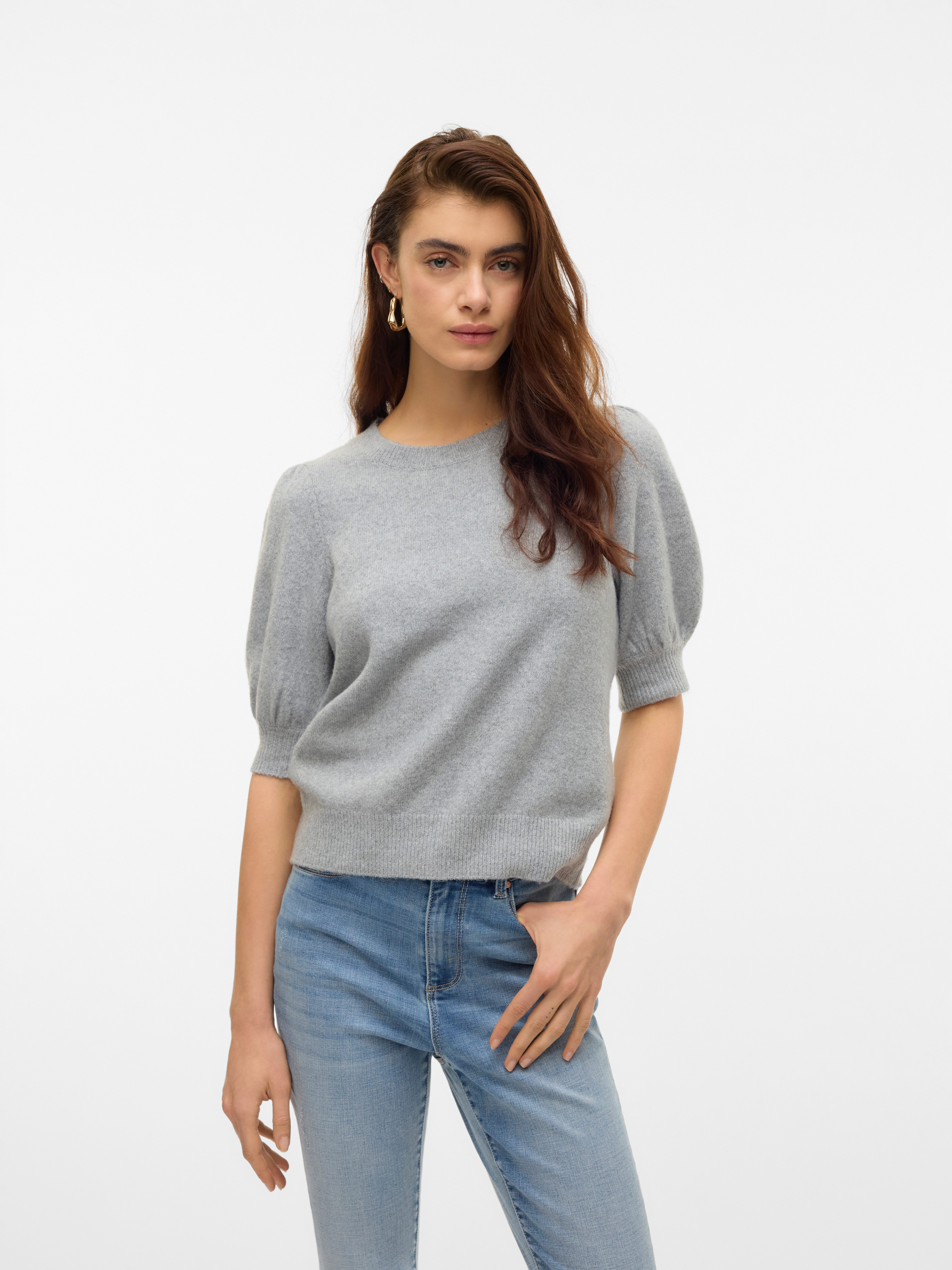Vero Moda Rundhalspullover VMDOFFY 2/4 O-NECK PULLOVER GA NOOS mit kurzen P günstig online kaufen