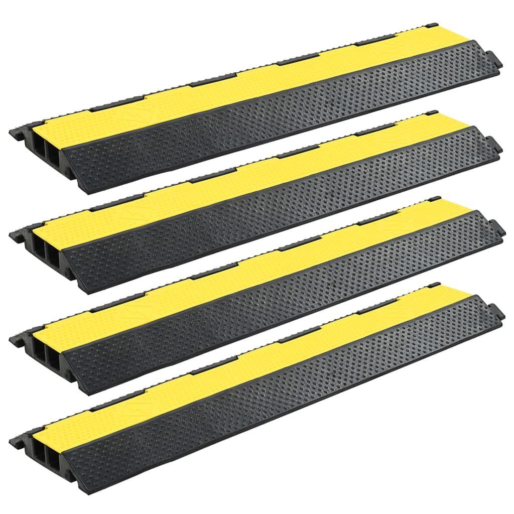 vidaXL Verkehrsschild Kabelbrücken 4 Stk. 2 Kanäle Gummi 101,5 cm, (4 St)