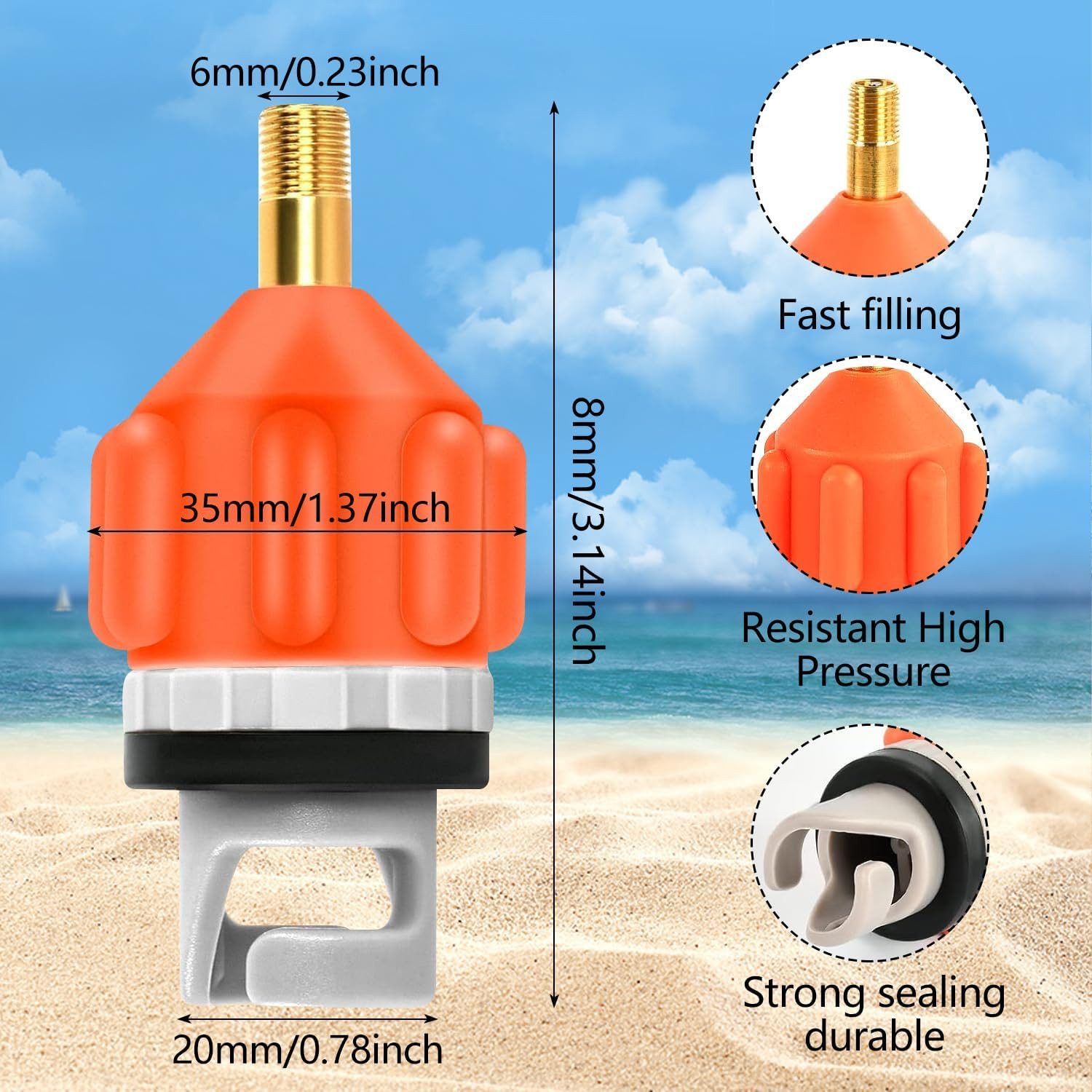 FELIXLEO Dachfahrradträger 2er Set SUP Board Pumpenadapter Ventiladapter Orange Schwarz