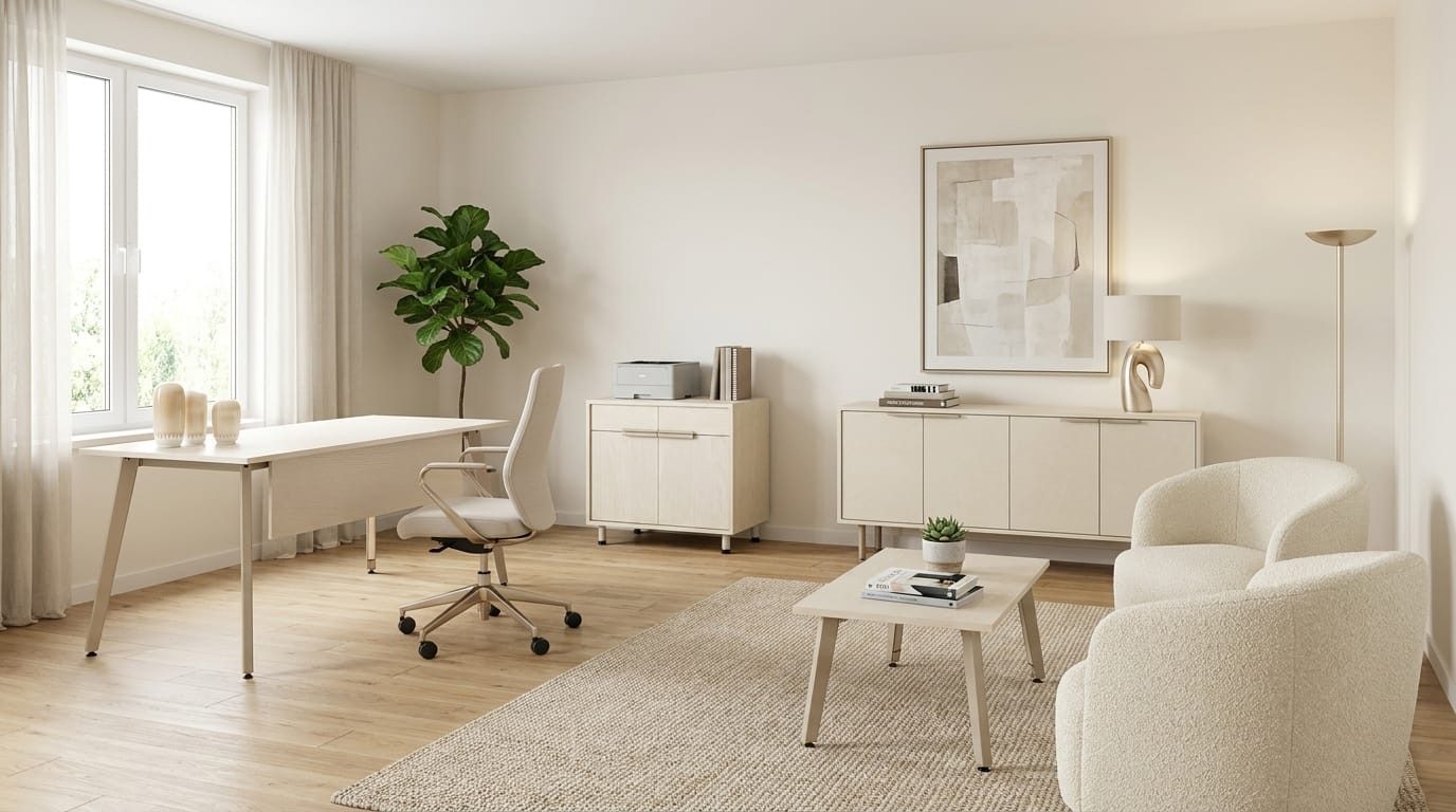 JVmoebel Büromöbel-Set Büroeinrichtung Designer Chefschreibtisch Sideboard Kommode Set, Made in Europa