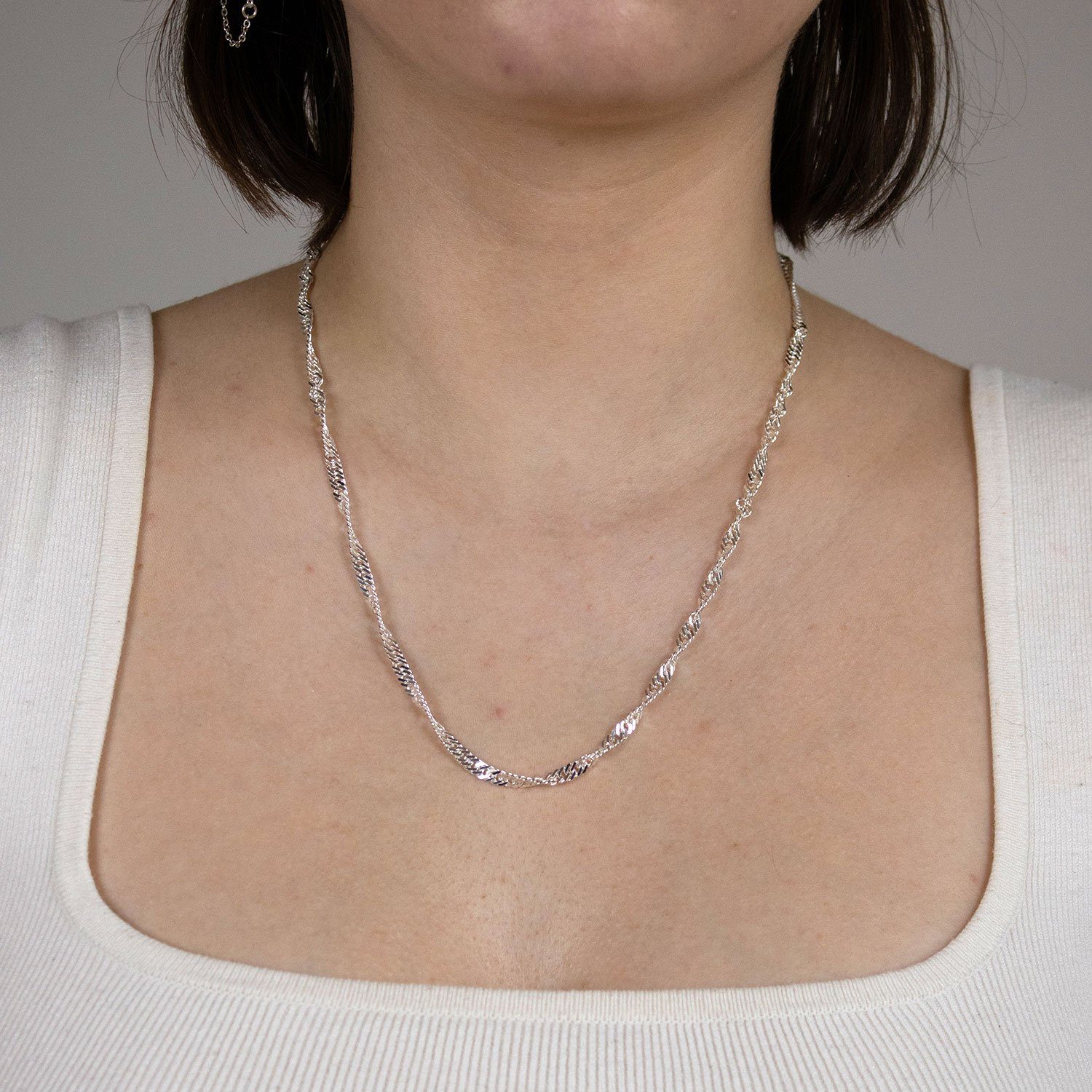 HOPLO Silberkette Silberkette Singapurkette Länge 42cm günstig online kaufen